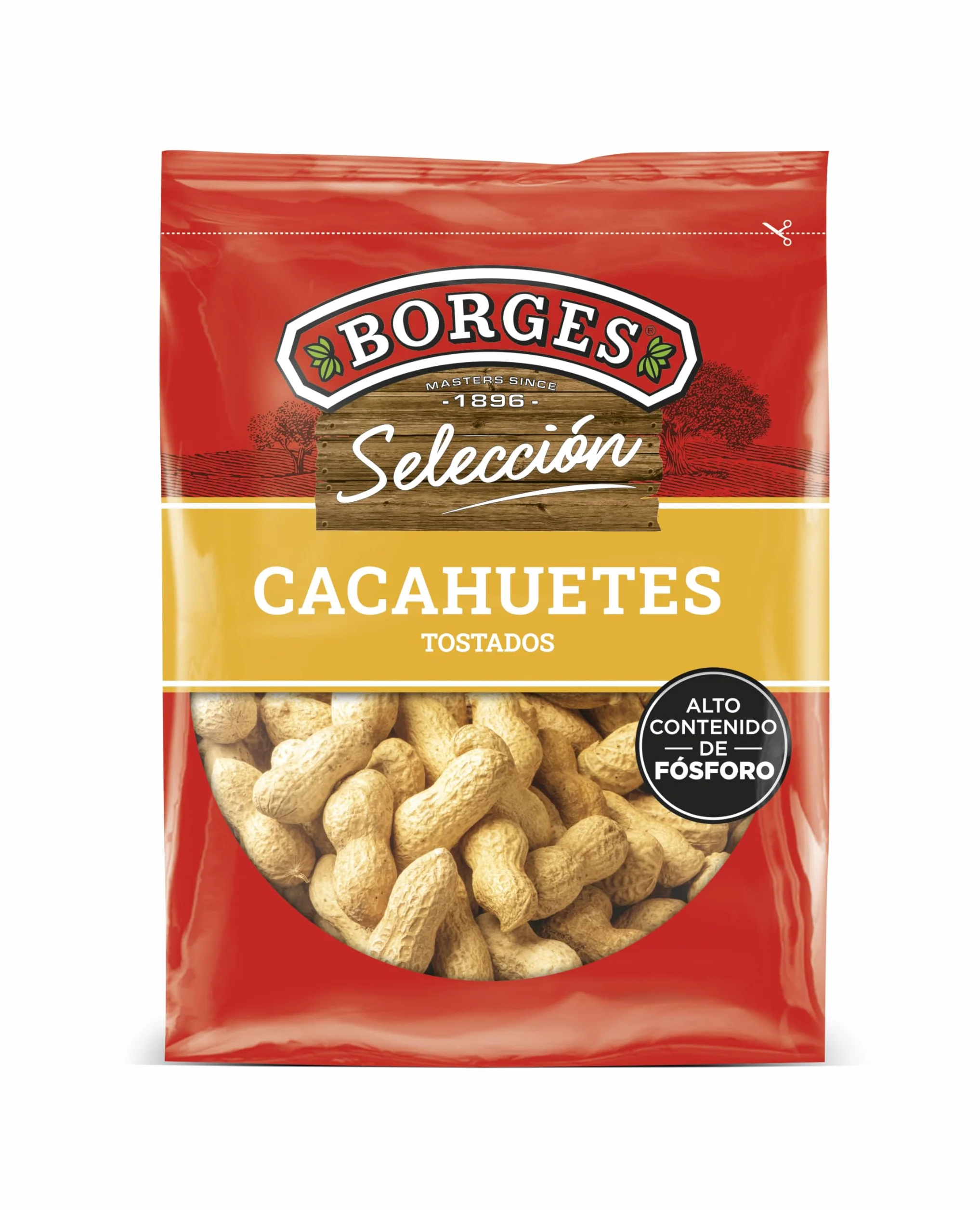 Borges Cacahuete con Cáscara Tostado Frutos Secos sin Gluten Paquete 350 gramos