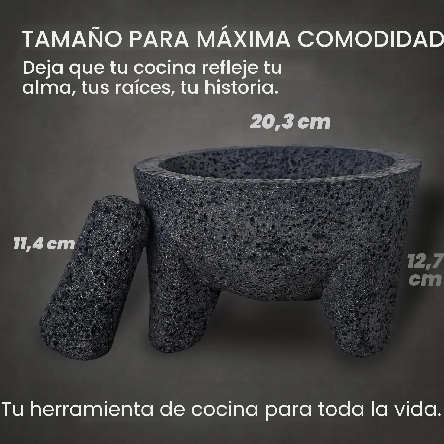 El cuenco original Molcajete Mexicano hecho a mano de auténtica roca de lava en México, molcajete de piedra volcánica, mortero volcánico mexicano, auténtica roca de lava