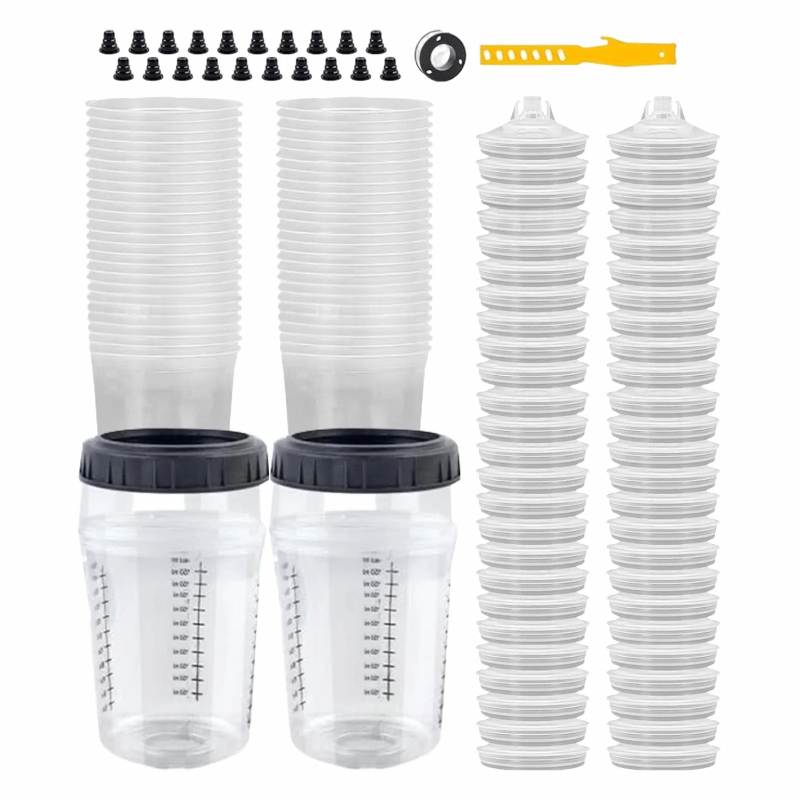 Tazas Mezcladoras Pintura Vasos De Mezcla De Pintura Con Medición De 180 ml | Envase Compacto Transparente Con Medición Para Arte Manualidades Renovación Reparación Muebles Coche