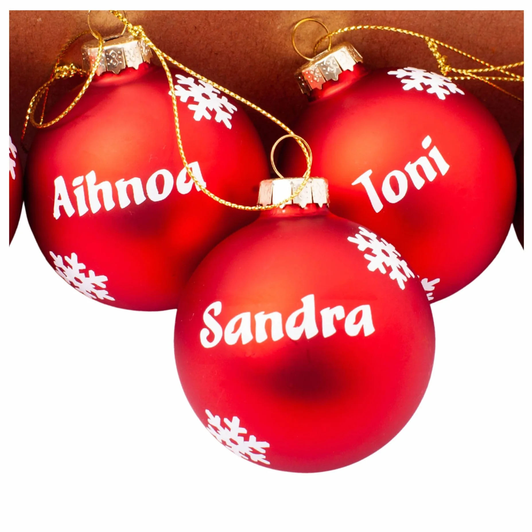 Olesea Bola de Navidad Personalizada Cristal Rojo Glossy Matte Adorno Árbol Decoración Navideña