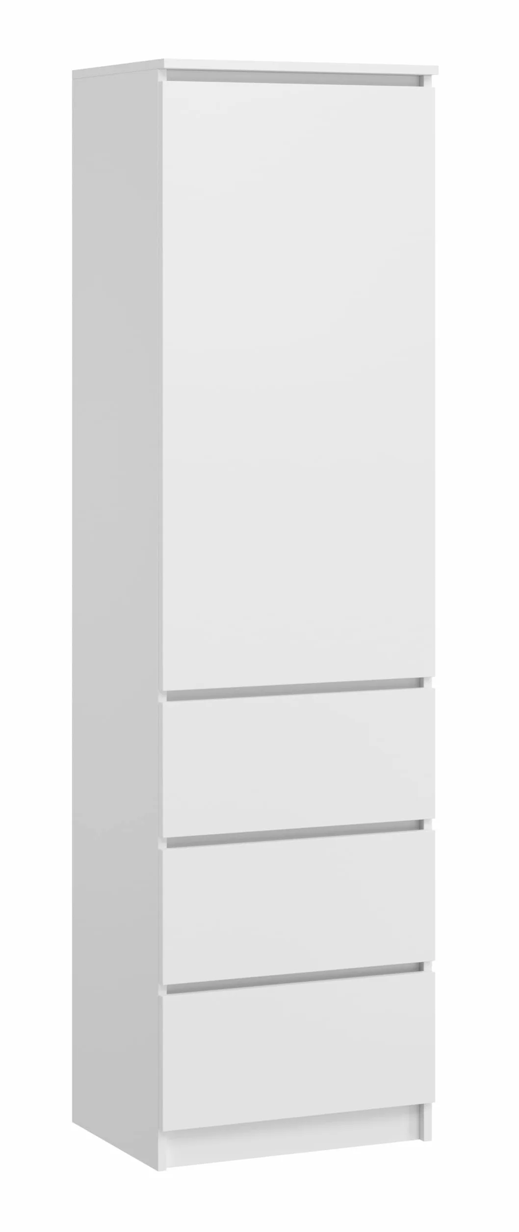 Armario Multiusos con 3 cajones 3 Compartimentos y Puertas - Armario para hogar y Oficina 180,5x50x40cm (Blanco)