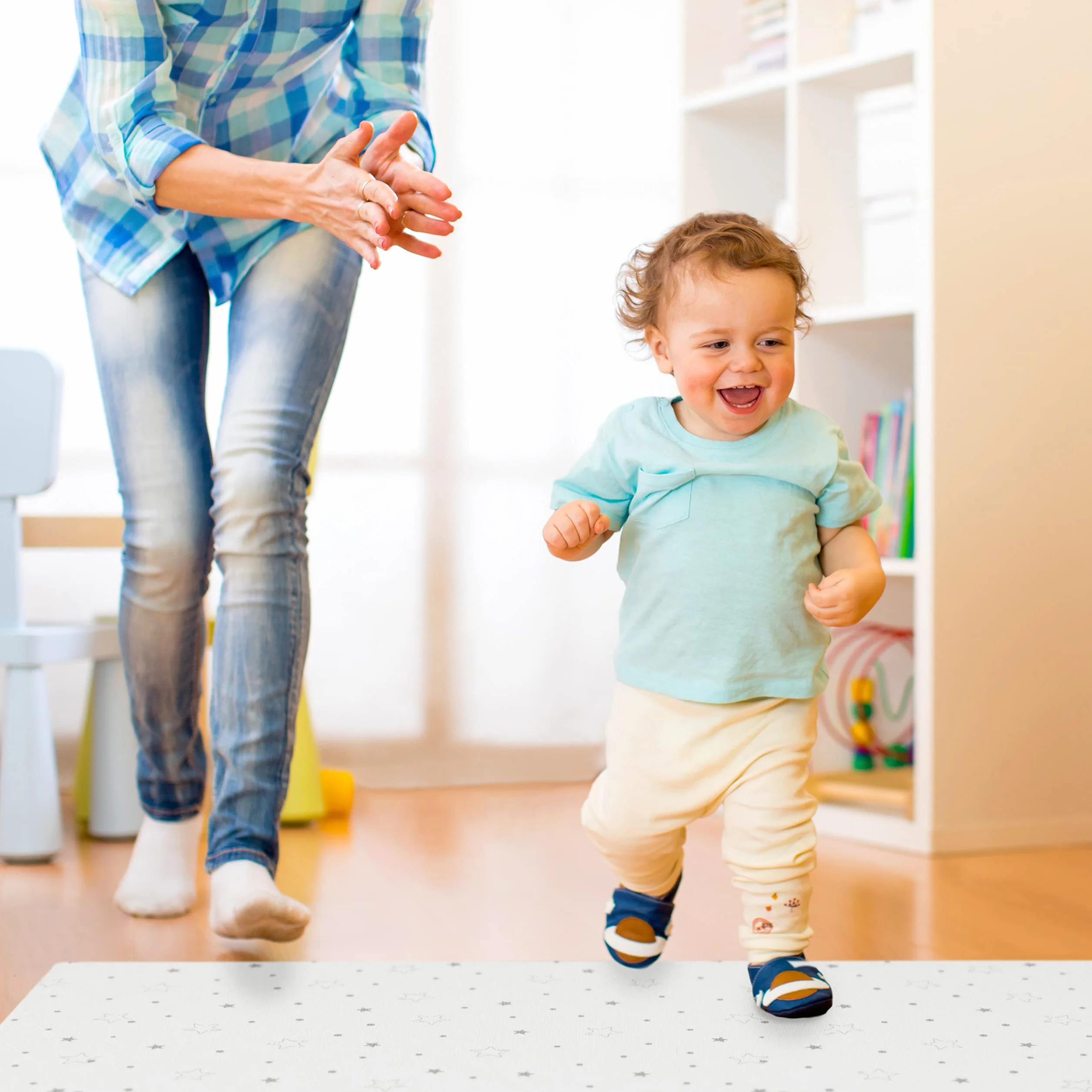 Relaxdays Alfombra Puzle Bebés 8 Piezas Goma EVA Suelo Juego Niños Colchoneta Blanco Gris