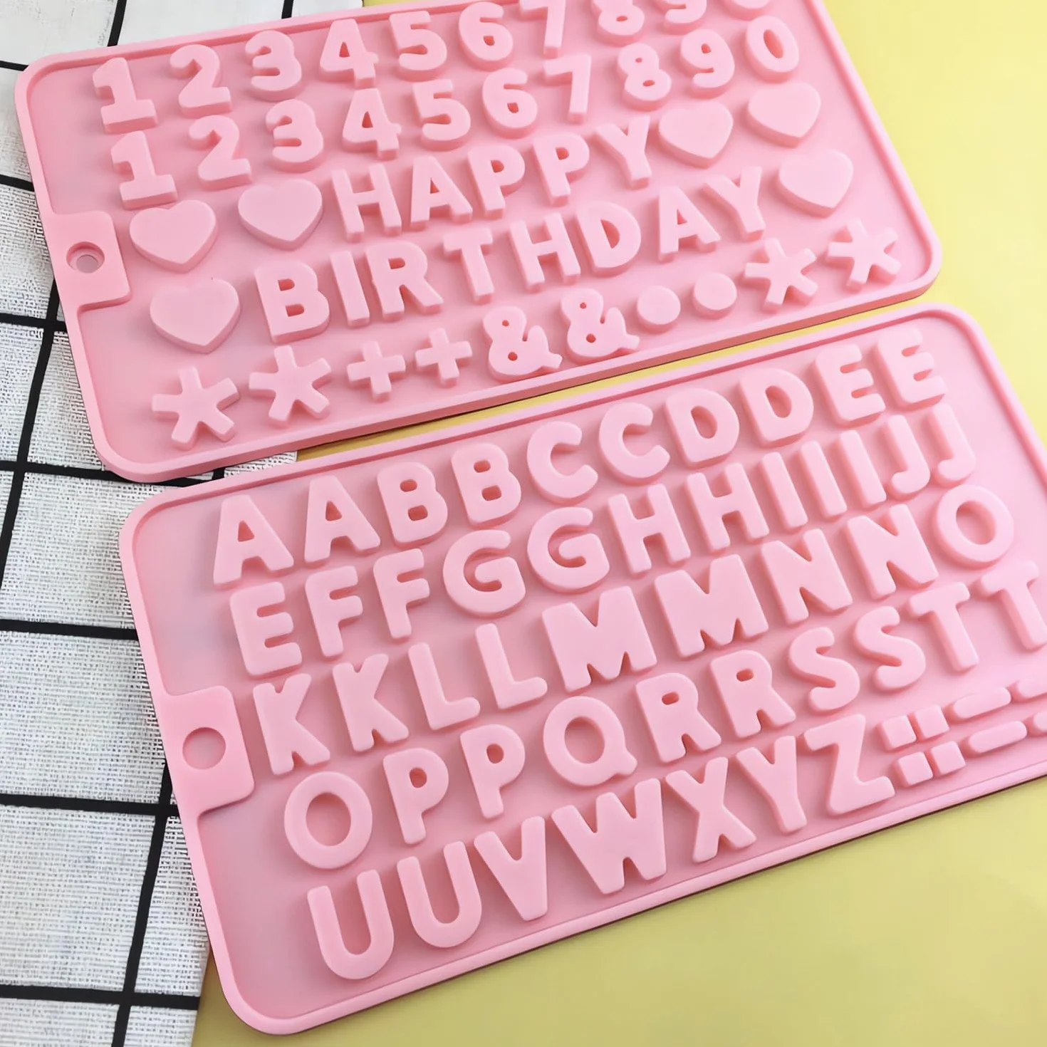 2 Piezas Molde Letras Silicona, Molde Silicona de Números（Con Gotero）Molde Siliconas Letras丨Letra Número Moldes de Siliconas Para Hornear Postres y Decorar Tartas