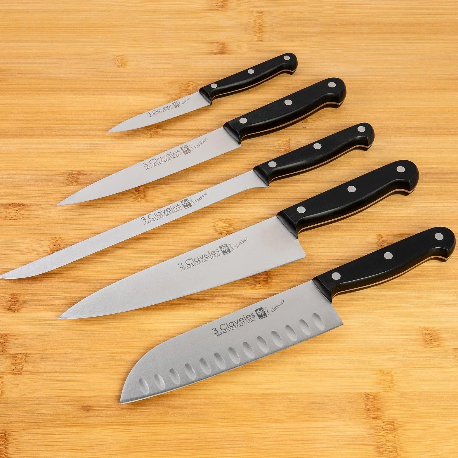 3 Claveles Uniblock Cuchillo jamonero 30 cm 12 pulgadas