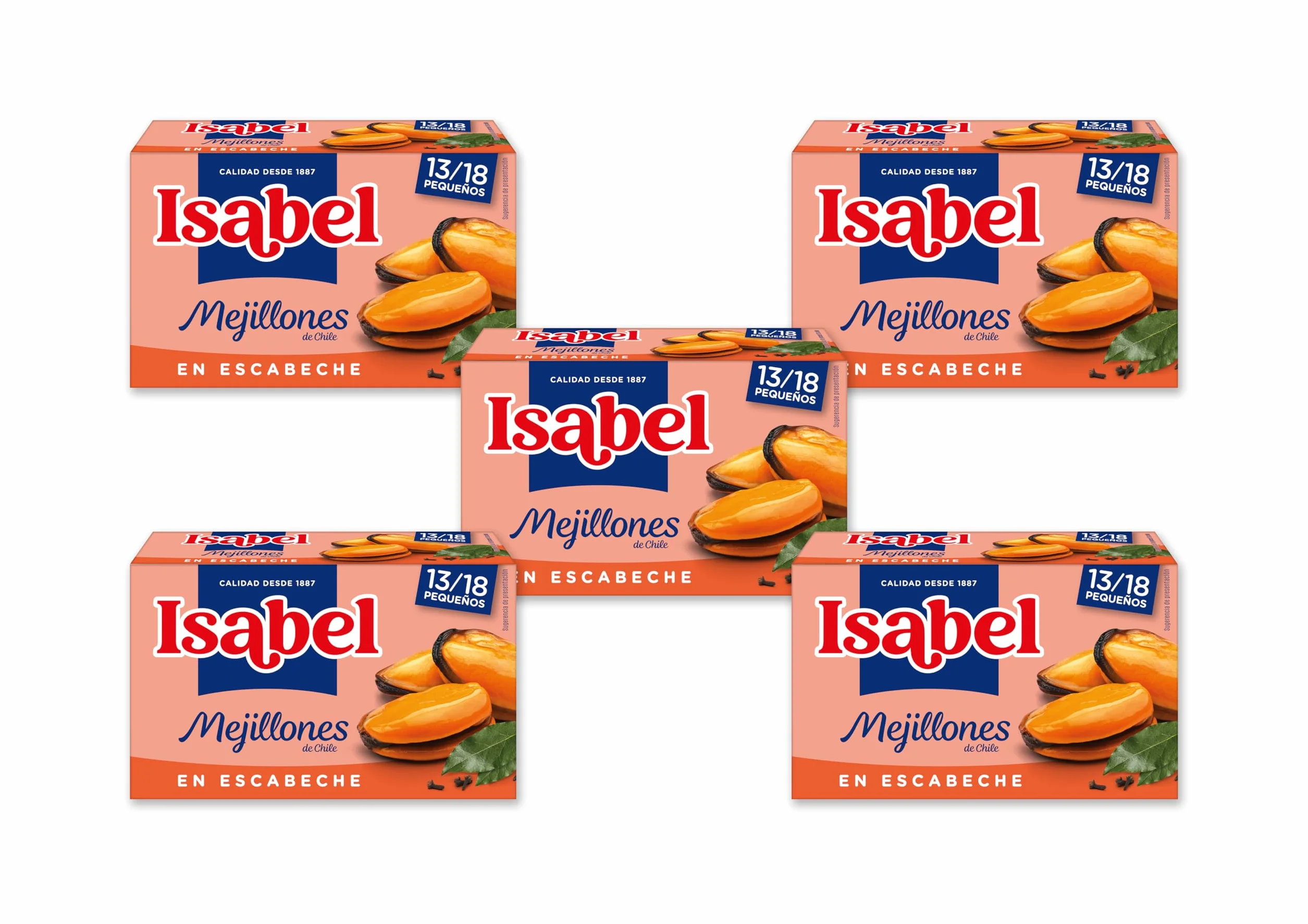 Isabel Mejillones en Escabeche Pack de 5 Latas 13-18