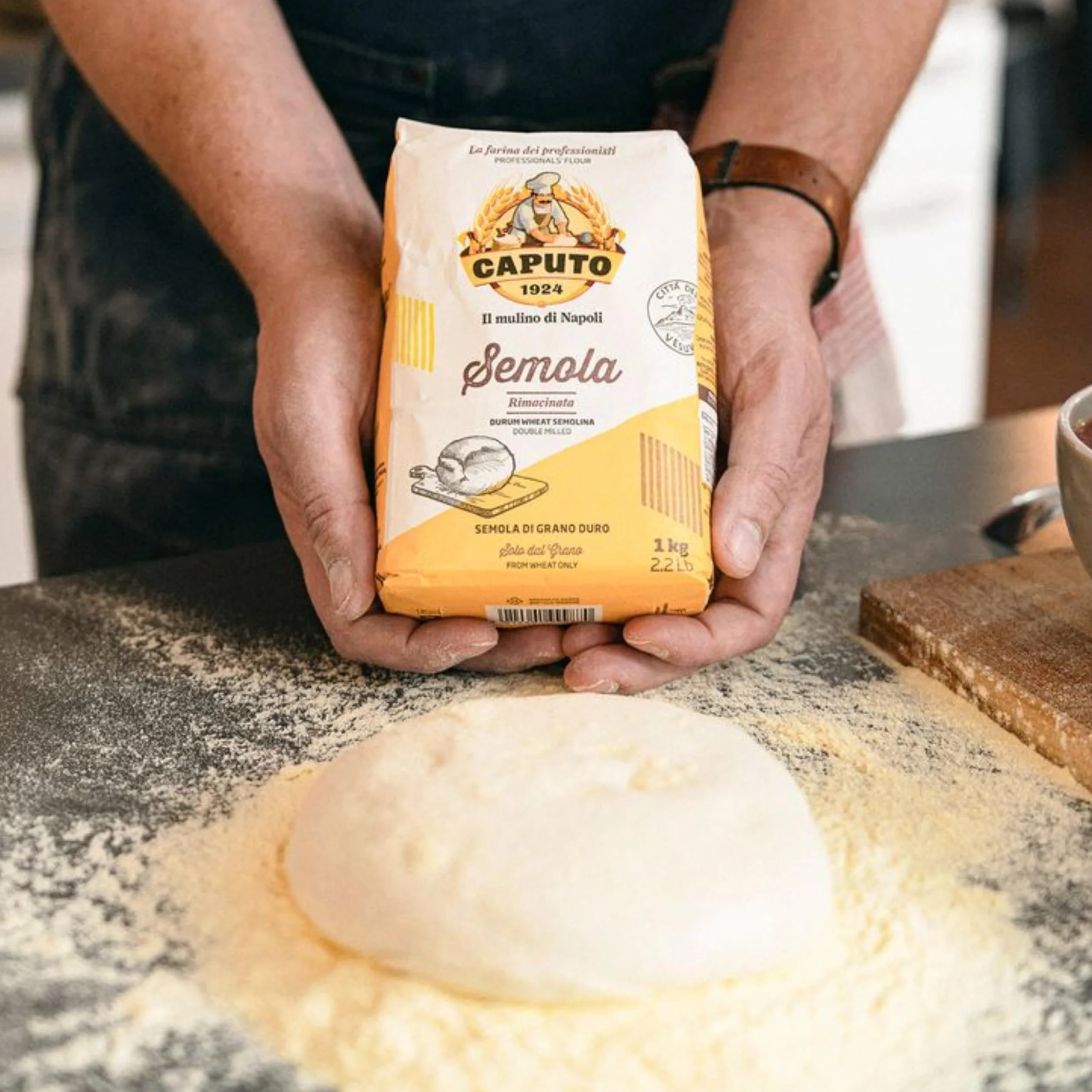Caputo Semola Rimacinata 1 kg Harina de Sémola de Trigo Duro Italiana para Pasta Fresca, Pizza y Pan