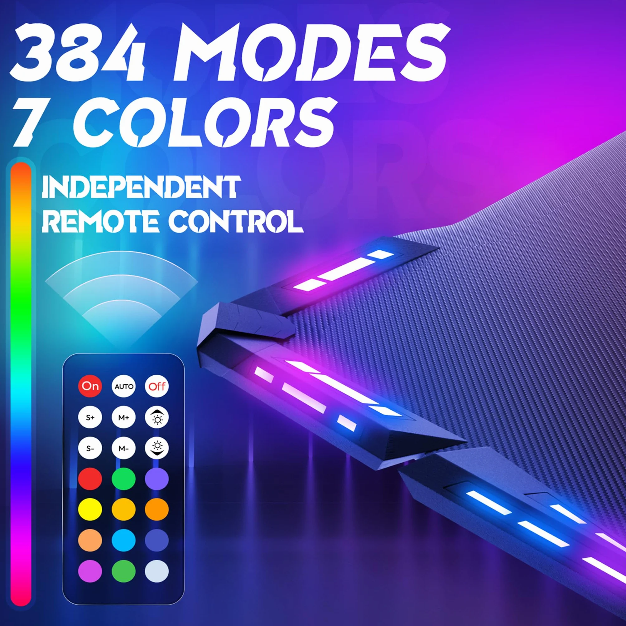 LZQ Mesa de juegos con LED RGB 140 x 60 cm, escritorio ergonómico para gamer PC con superficie de fibra de carbono, mesa de juegos RGB con mando a distancia y gancho para auriculares, color negro