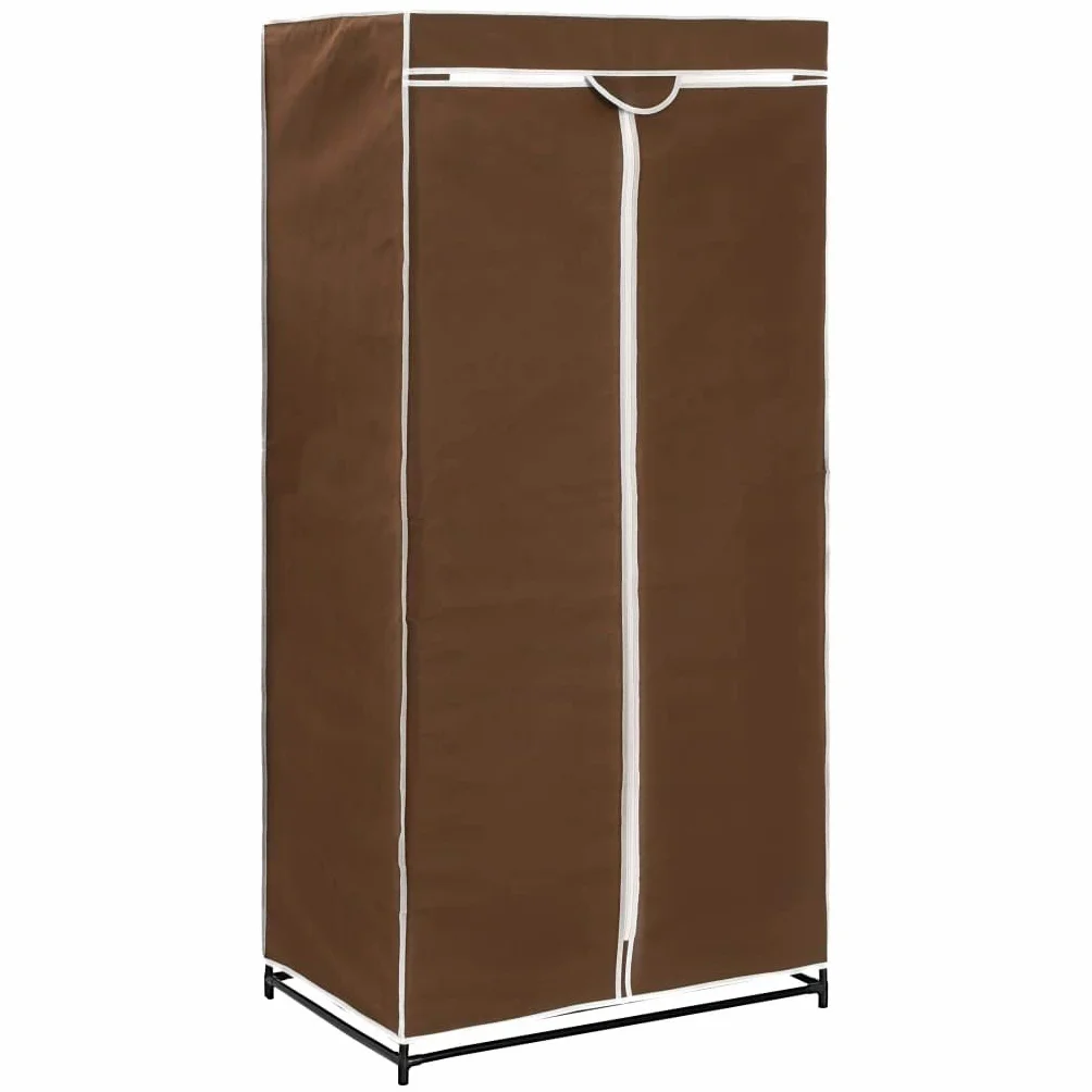 Festnight Armario de Tela Ropa Organizador Closet Portátil Guardarropa Marrón 75x50x160 cm