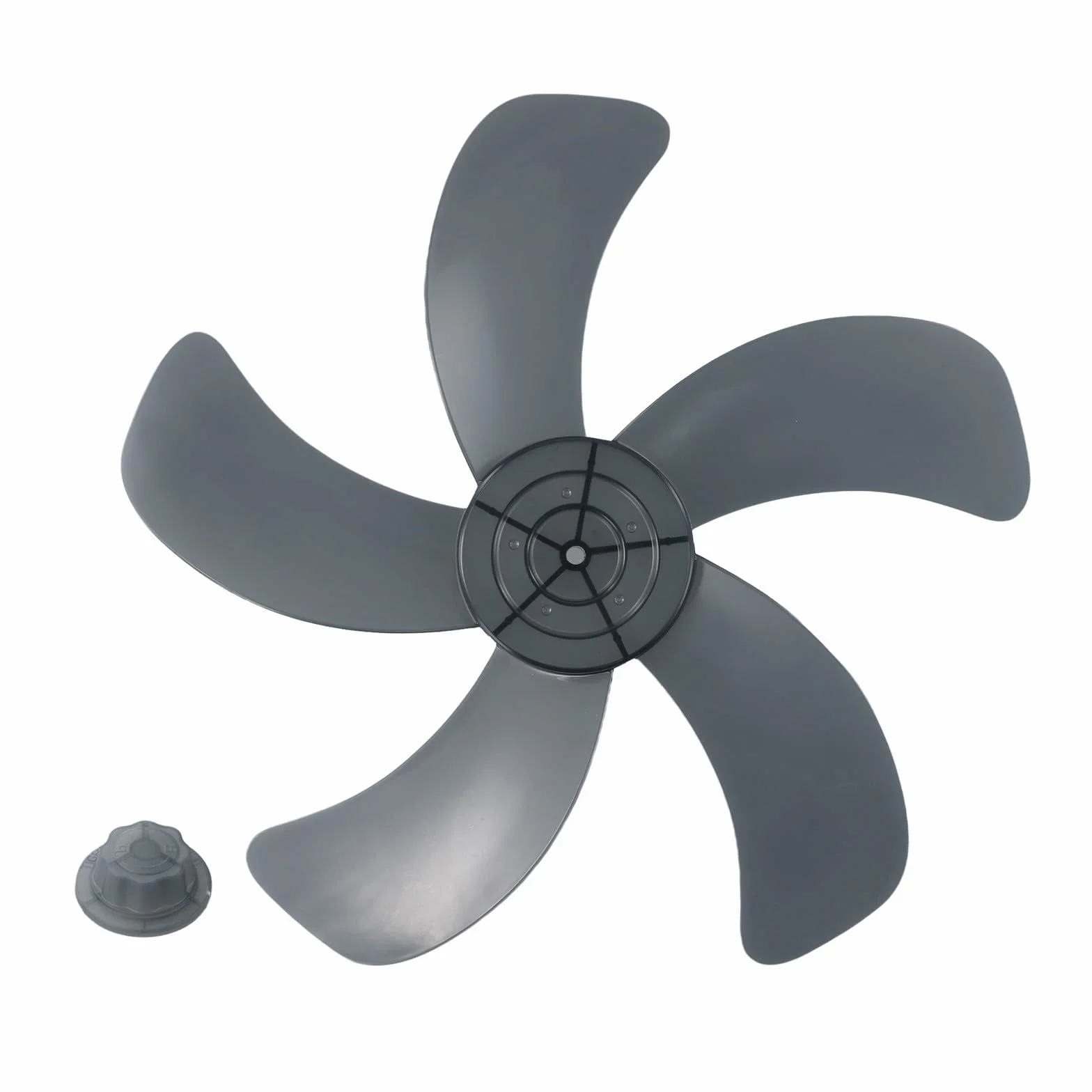 Besttoolifes Hoja de ventilador portátil de 16 pulgadas para ventiladores de pedestal, mesa y pared, radio de 20 cm, diseño de plástico de 5 hojas, refrigeración de bajo ruido, gris, compatible con