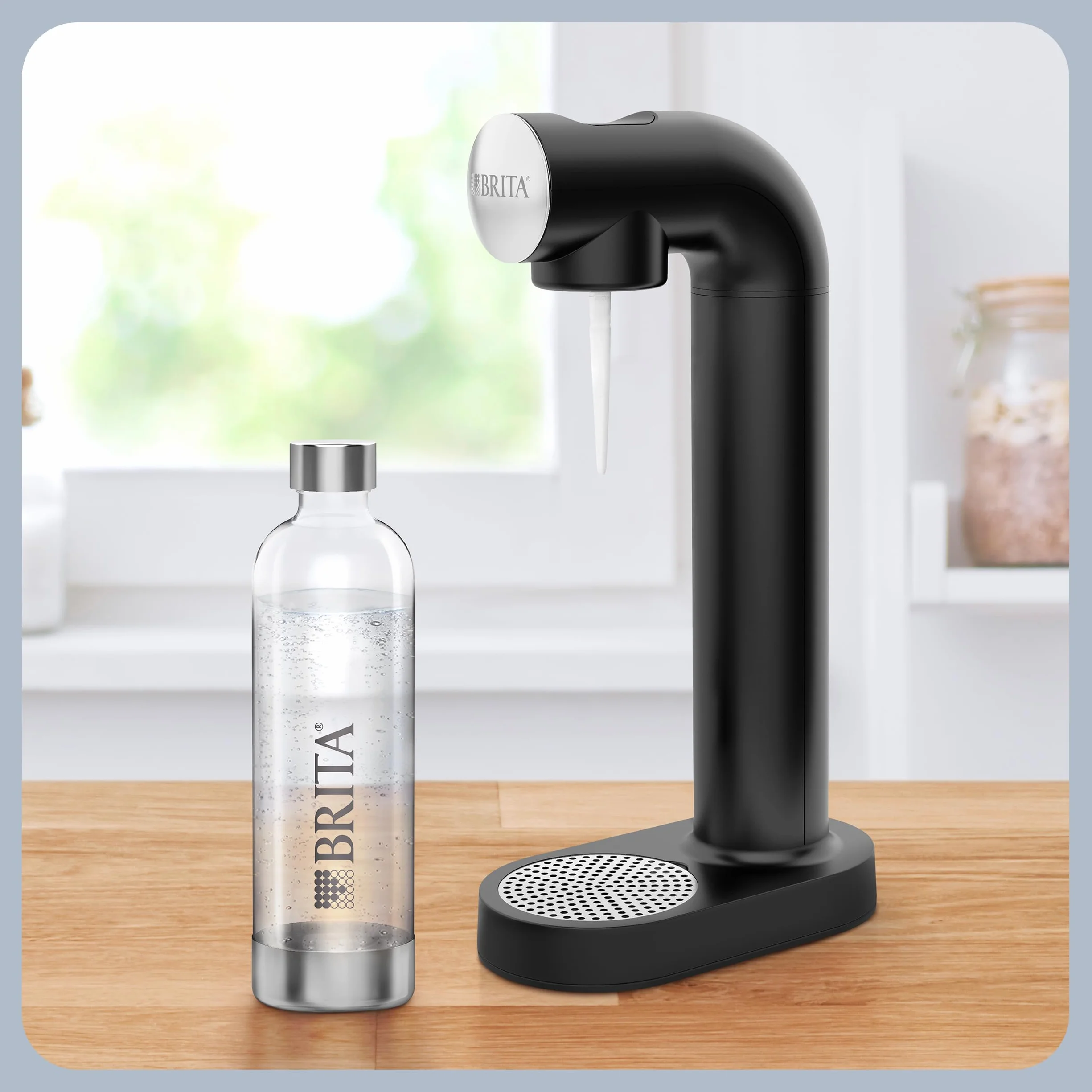 BRITA sodaONE Aireador de agua gas chispeante Negro con cilindro CO2 botella PET sin BPA