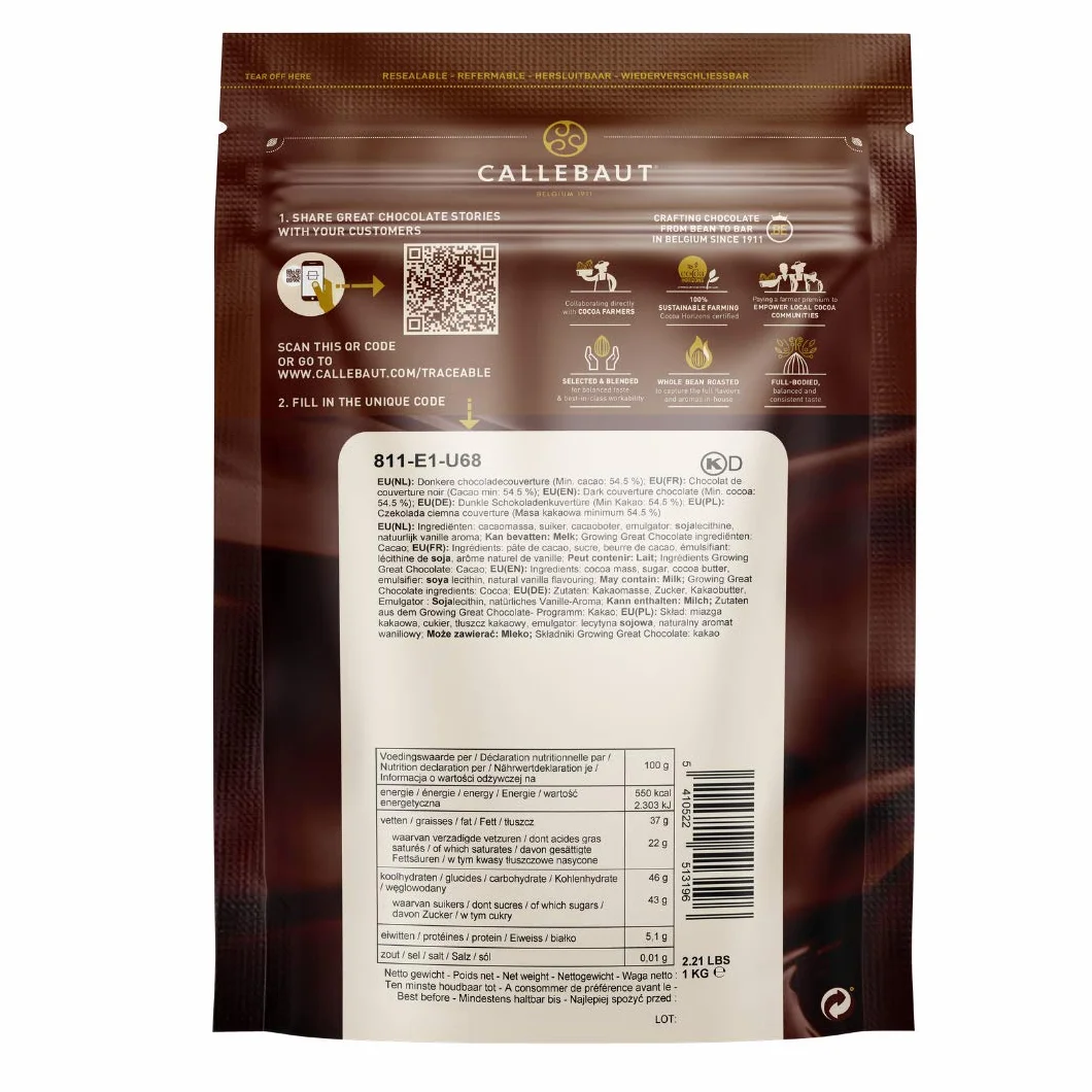 Callebaut 54% Chocolate Negro pepitas 1kg