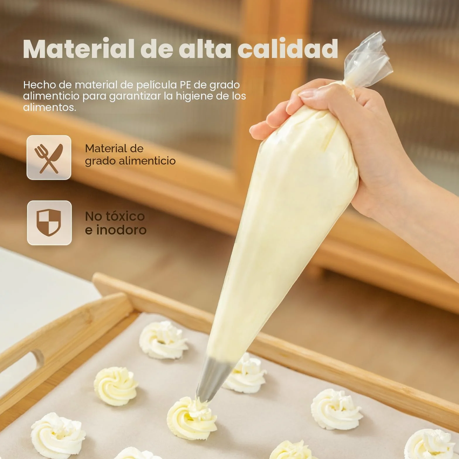 (100 unidades) Mangas pasteleras desechables, 31×21 cm, manga pastelera para croquetas, saco pasteleiro, piping bag grande para decorar pasteles, tartas y galletas, ideal para repostería casera.