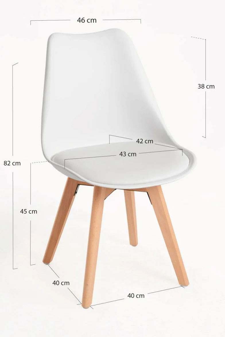 Regalos Miguel - Packs Sillas Comedor - Pack 4 Sillas Synk Basic - Blanco