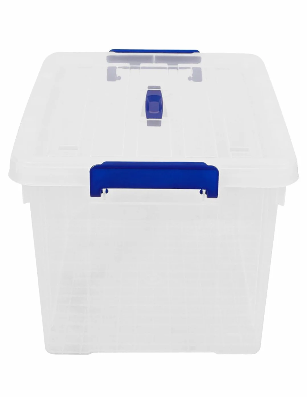 Jardin202 Cajas de Almacenamiento Transparentes con Tapa Azul 55L