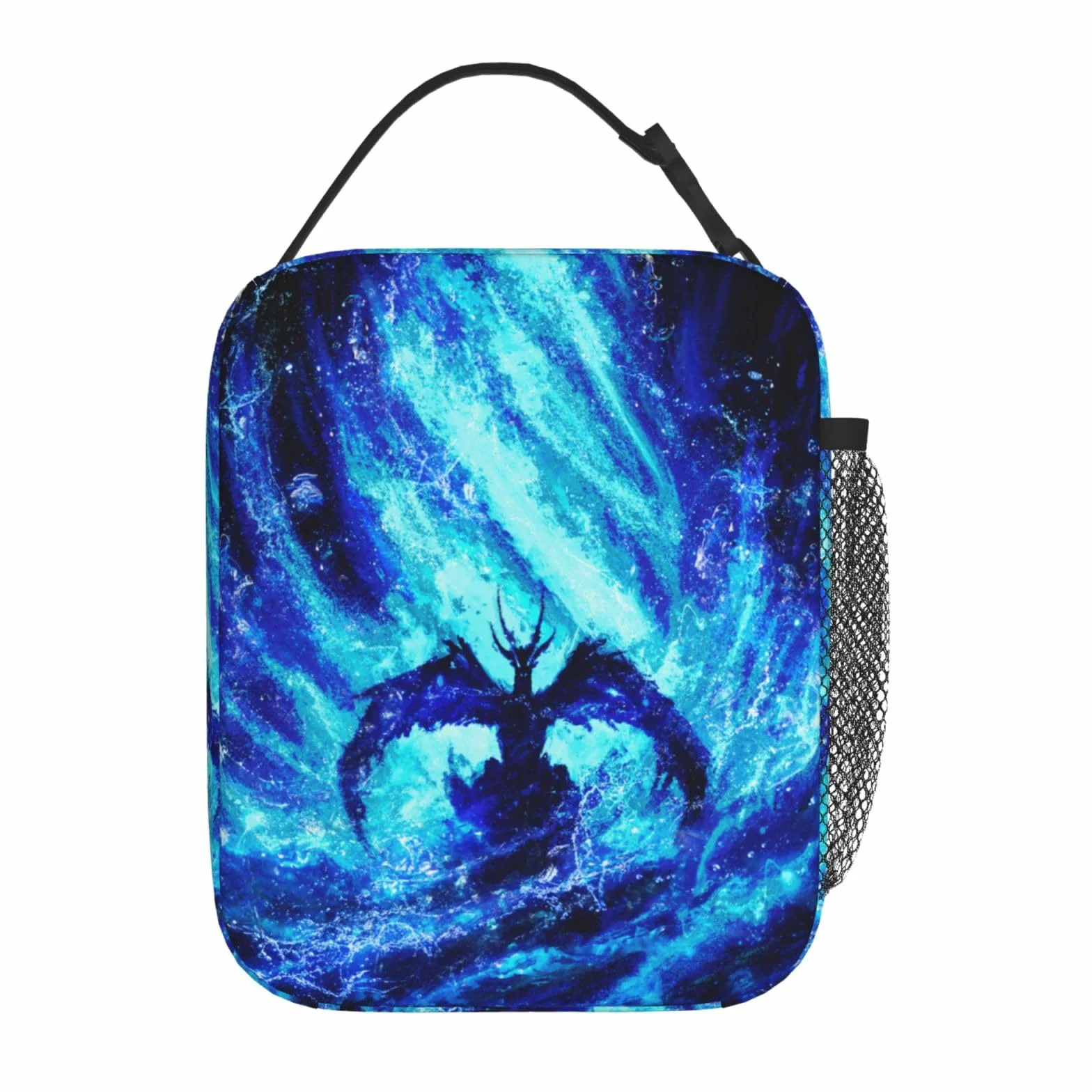 Bolsa de almuerzo con aislamiento de dragón azul fresco, portátil, reutilizable, con cremallera, para hombres y mujeres, trabajo, picnic, viajes, camping