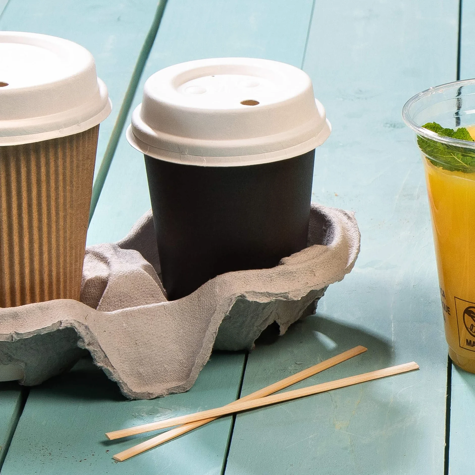 BIOZOYG 1000 Palitos agitadores café bambú 14 cm biodegradables compostables