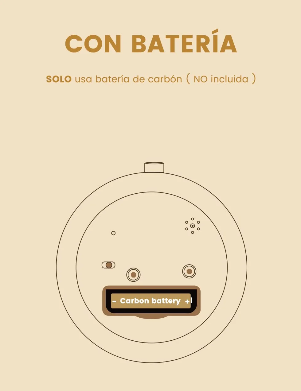 aboveClock Reloj Despertador Analógico Madera con Snooze y Luz - Marrón Claro