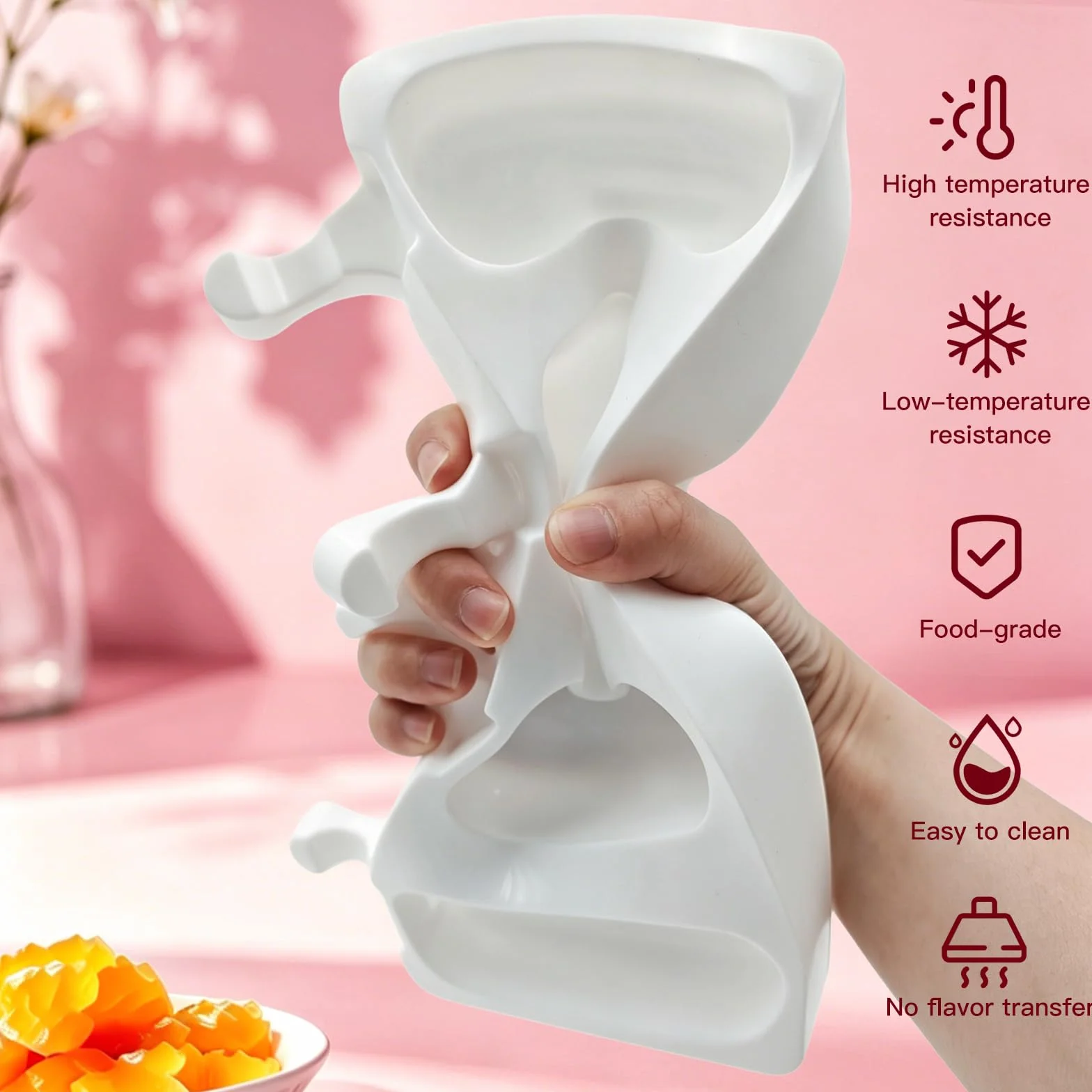 Moldes Helados Silicona sin BPA, Molde Paletas Magnum, Reutilizable con 100 Palos