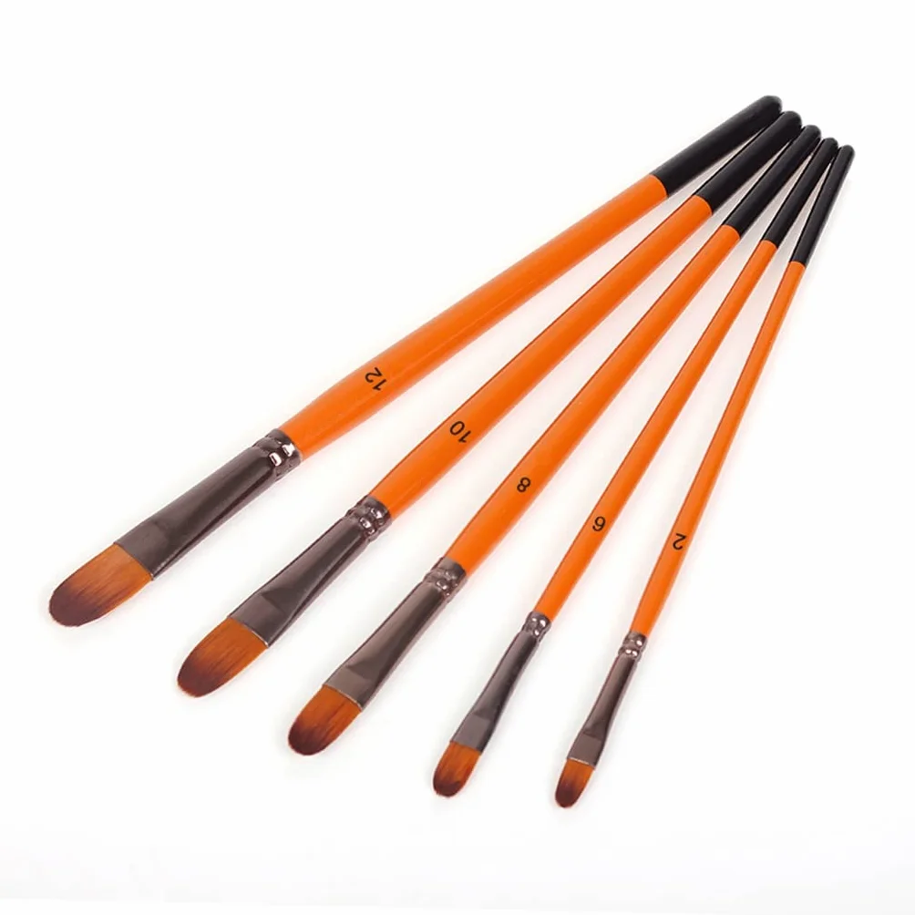 5 unids/Set Juego de Pinceles for Pintura al óleo Pelo de Nailon Pinturas acrílicas Pincel de Pintura DIY Pluma de Acuarela for Artistas Pintores Principiantes (Size : B)