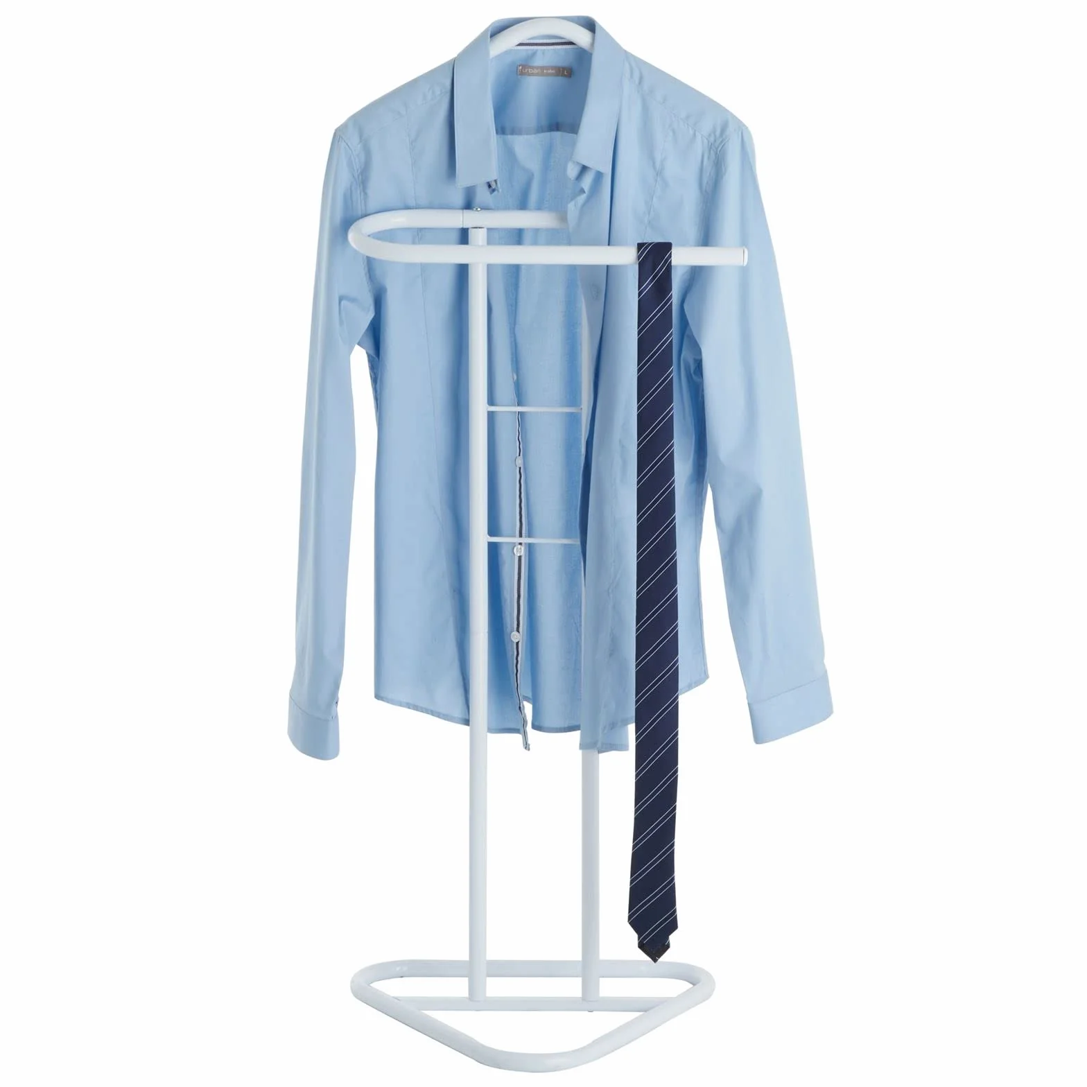 IDIMEX Camilo Dressboy Organizador Ropa para hombre y mujer con percha soporte de bolsillo lacado en blanco