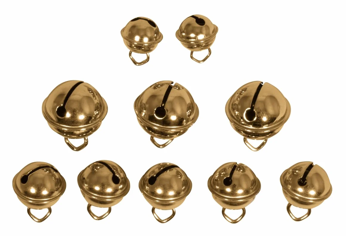 Rayher Cascabeles dorados 10 ud 11 15 19 mm ø Decoración Navidad
