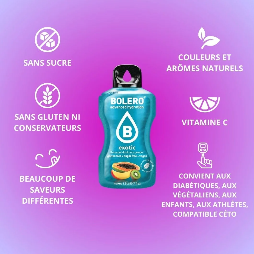 Bolero Drinks STICKS MIX Paquete de Introducción 74x3g Polvo de Bebida Sin Azúcar con Stevia Vitamina C