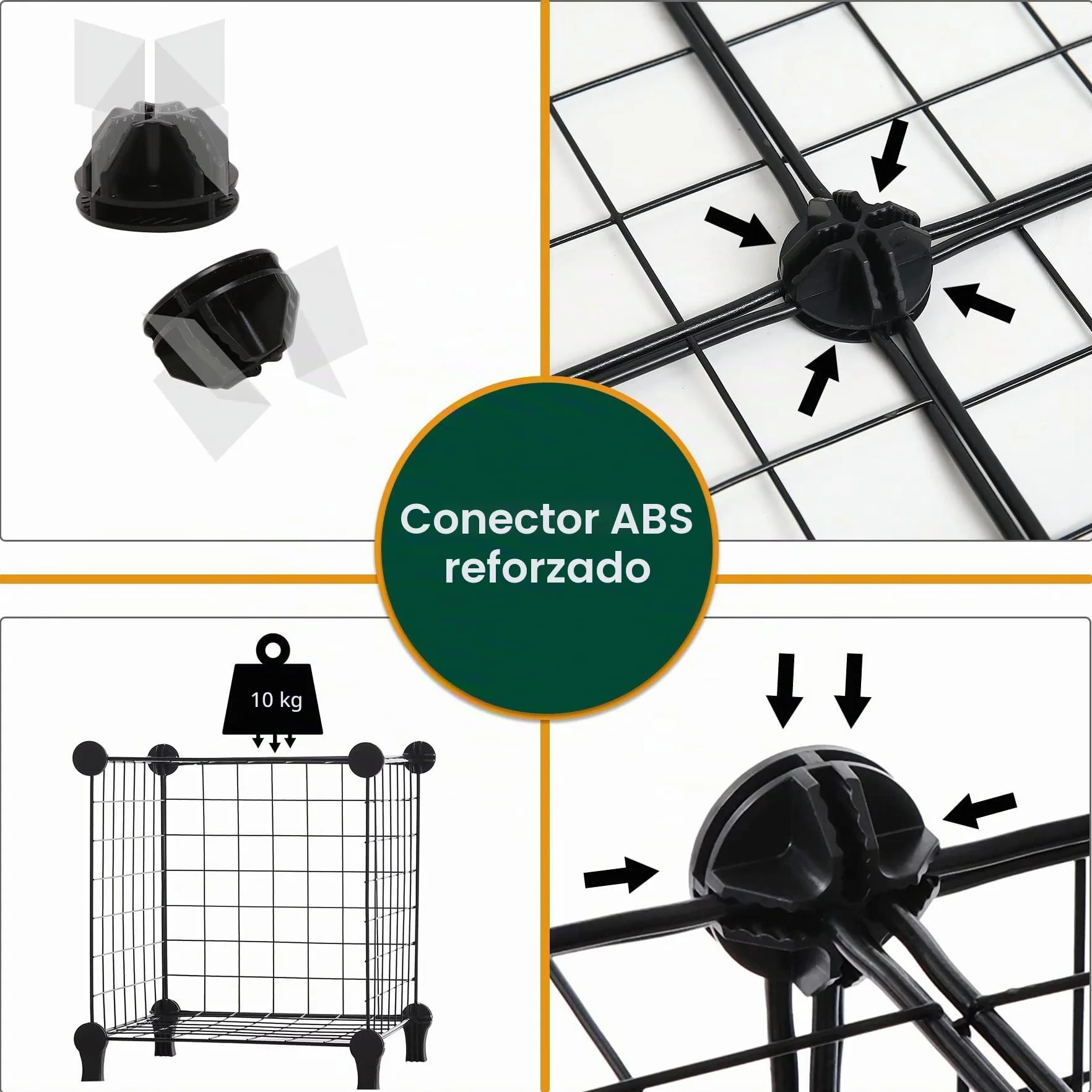 AWTATOS Estante de Almacenamiento 12 Cubos, Organizador modular de Alambre de Hierro, Negro