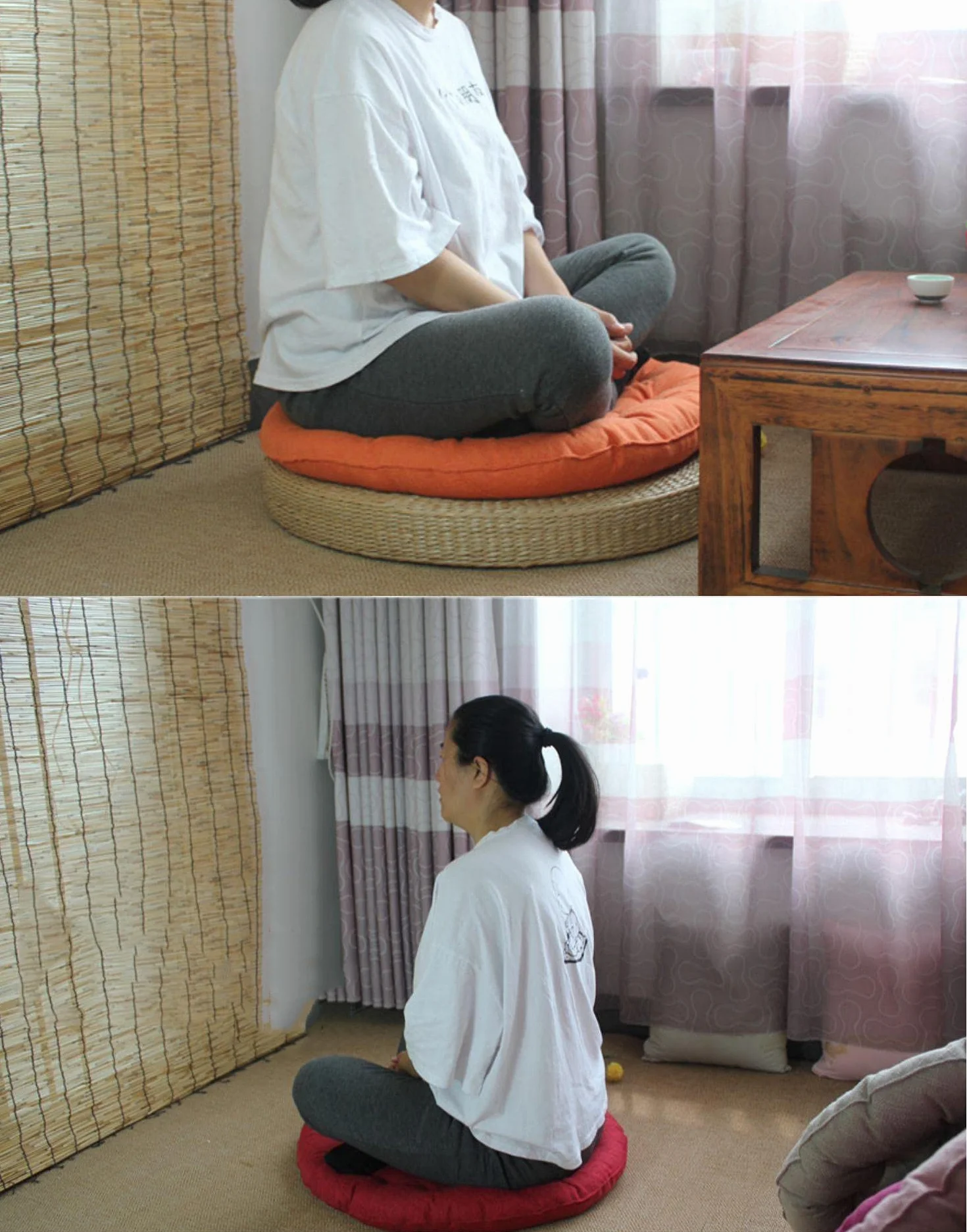 Cojín cuadrado grande de meditación para yoga, tatami de lino grueso acolchado, suave