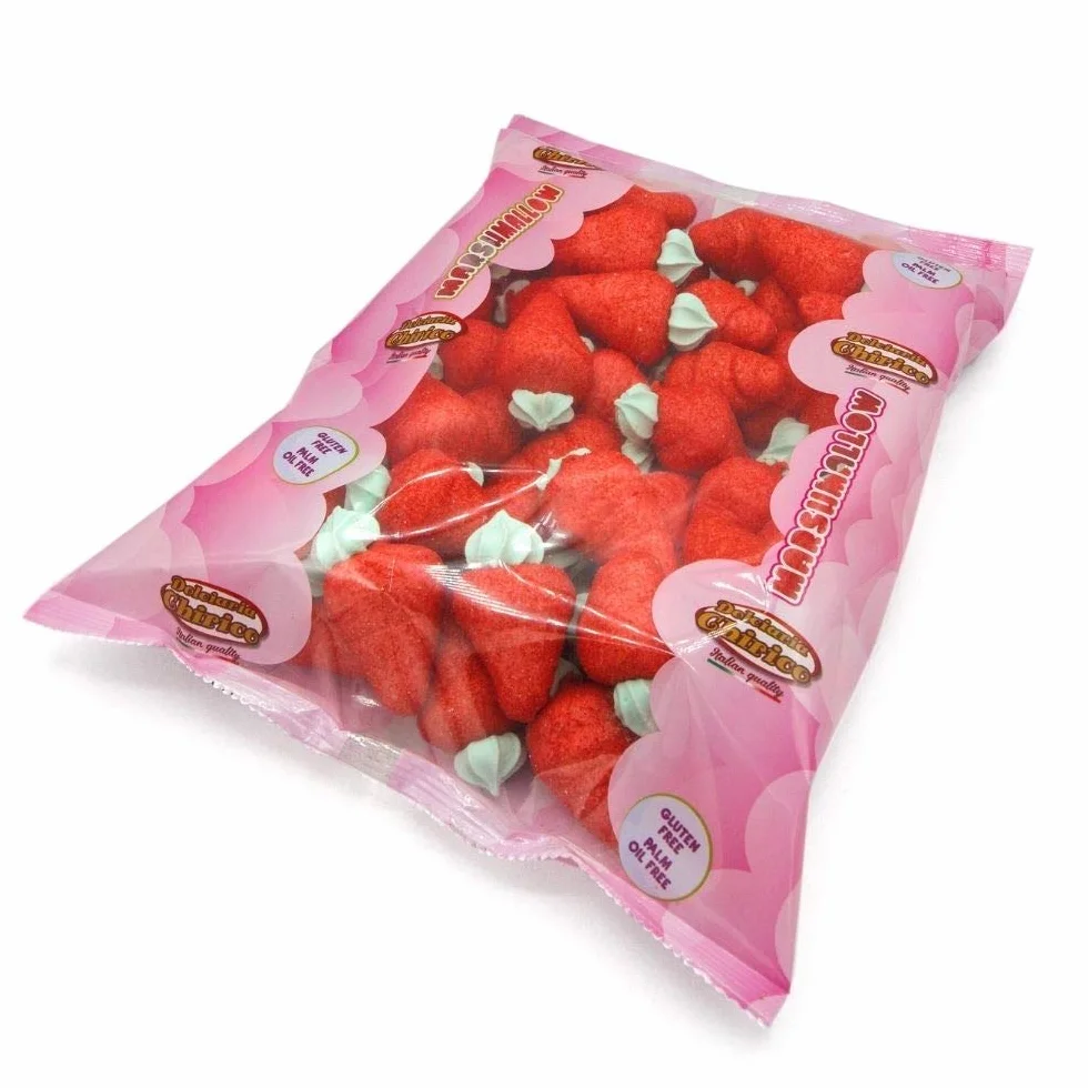 Nubes Chuches Marshmallows Con Forma De Fresas Rojas 750 Grs
