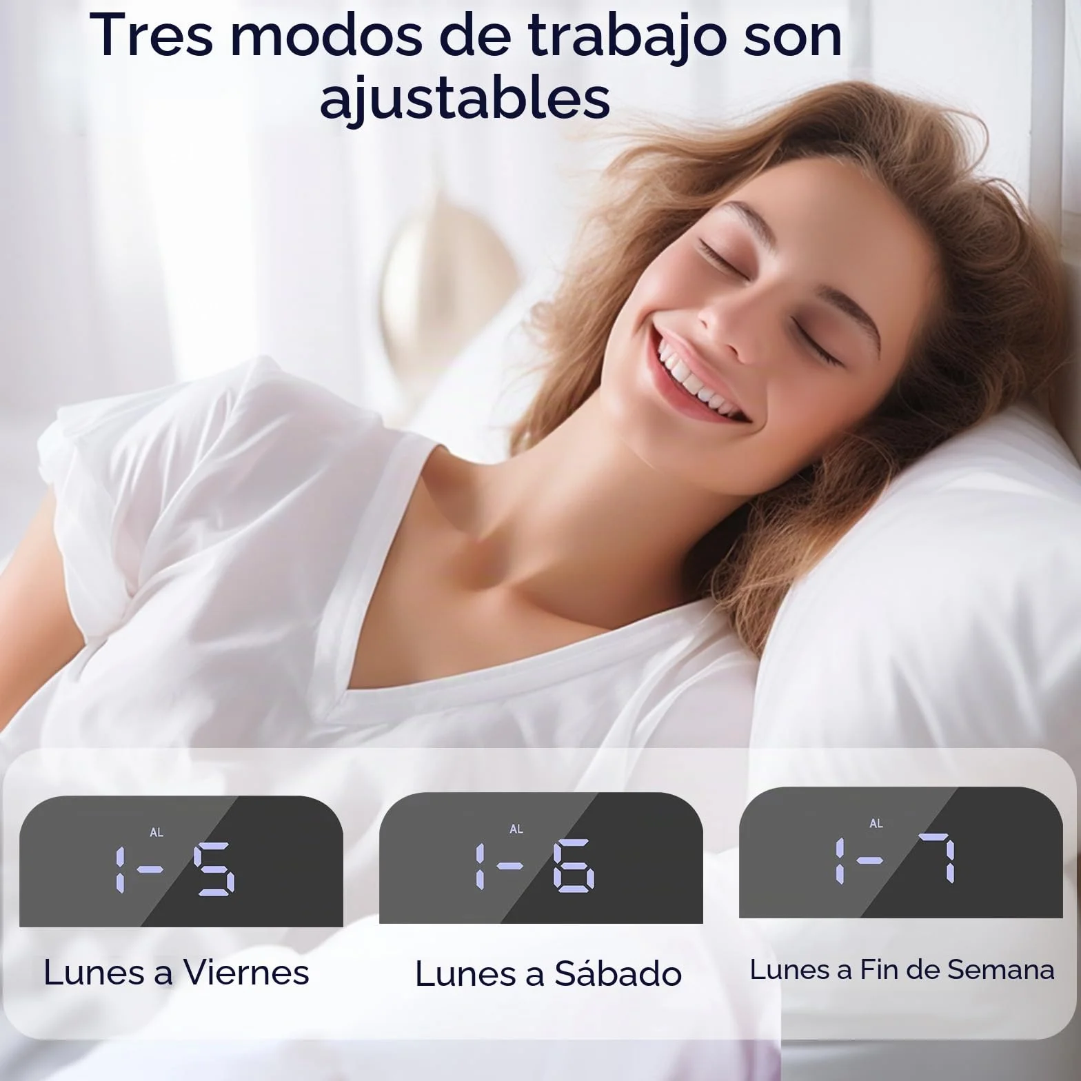 Vinabo Despertador Digital para mesilla de Noche con 2 Puertos USB de Carga, Reloj de Mesa con 2 Niveles de luminosidad para Dormitorio
