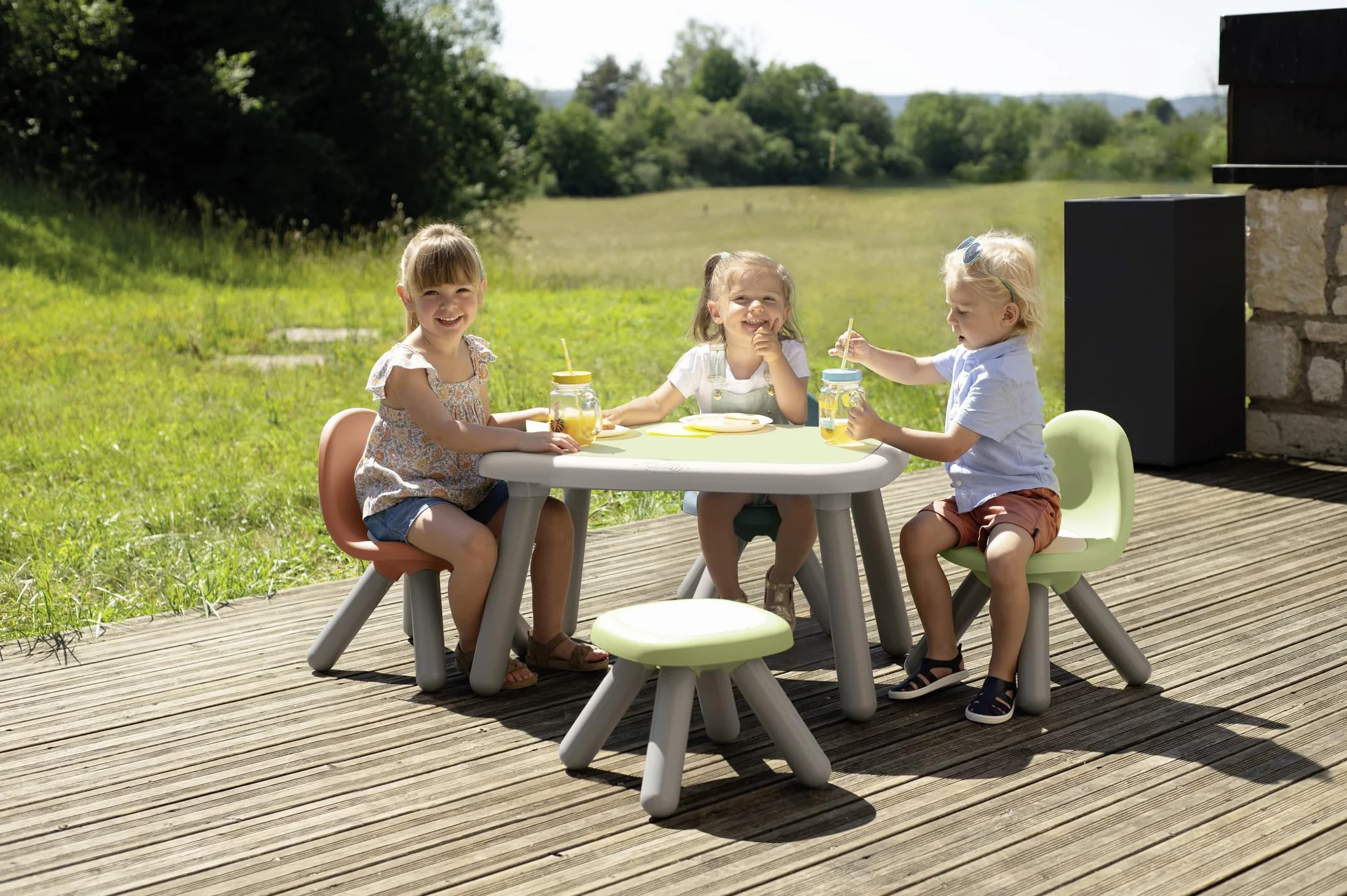Smoby Life - Silla Infantil Terracota, 90% Material Reciclado, protección UV, Estable y Resistente, Interior y Exterior, Capacidad 50kg,+18 Meses(7600880122)