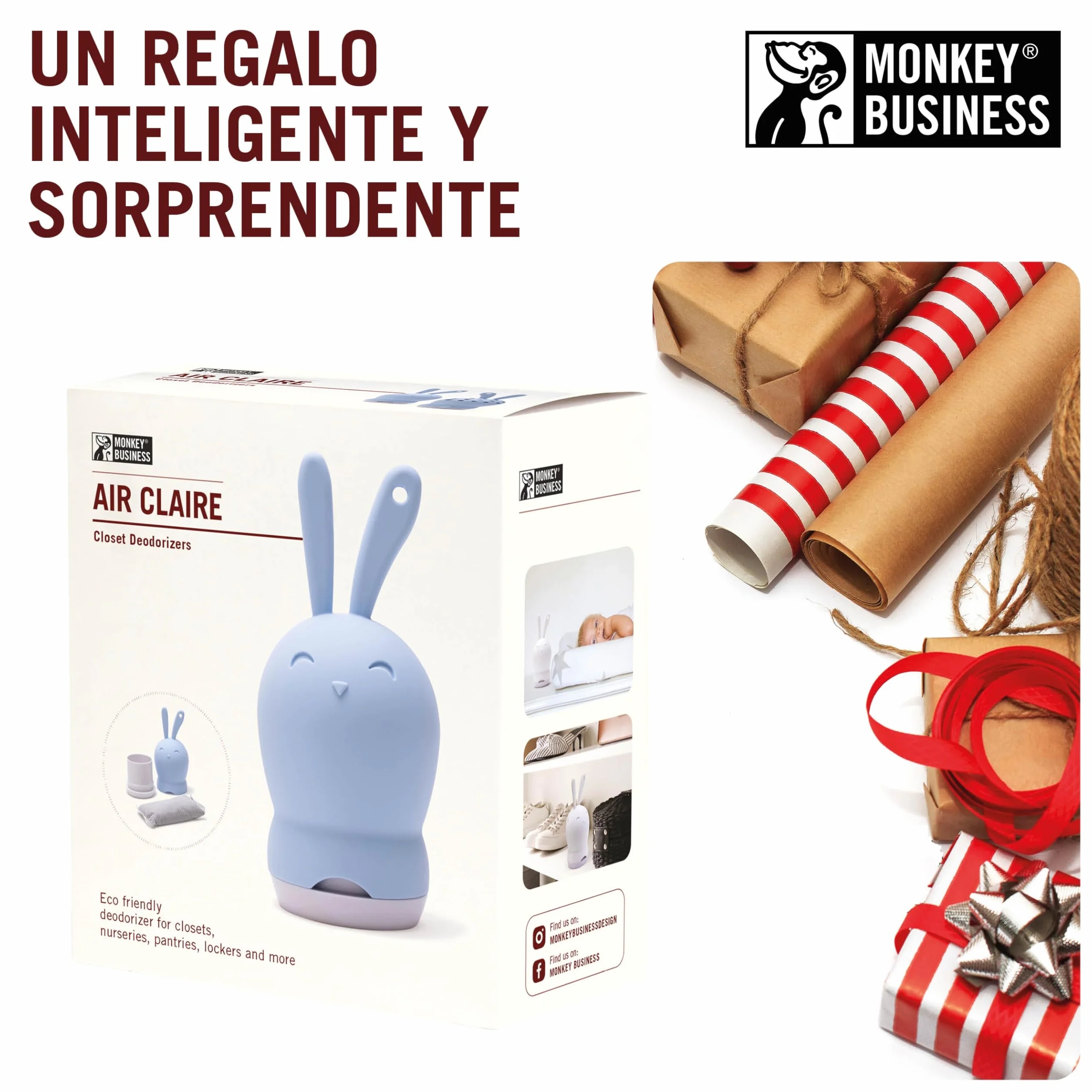 Monkey Business Eliminadores de Olores Carbón Activado para Armarios Bolsas Gimnasio Absorbente Ecológico