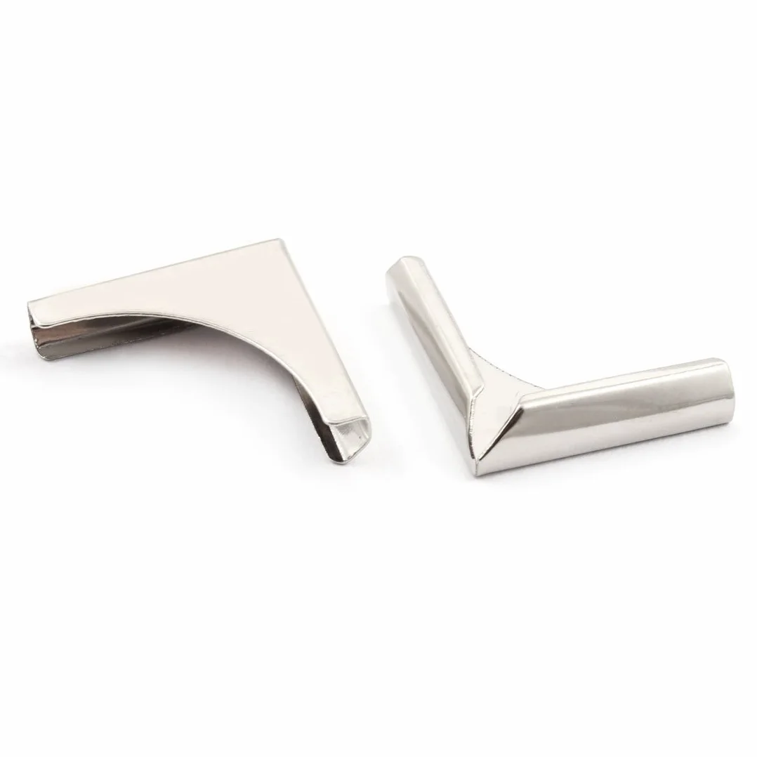 sourcing map Protector De Esquina Menú Tono Plata 20Pcs De Casa Álbum De Forma Triangular De Metal Libro