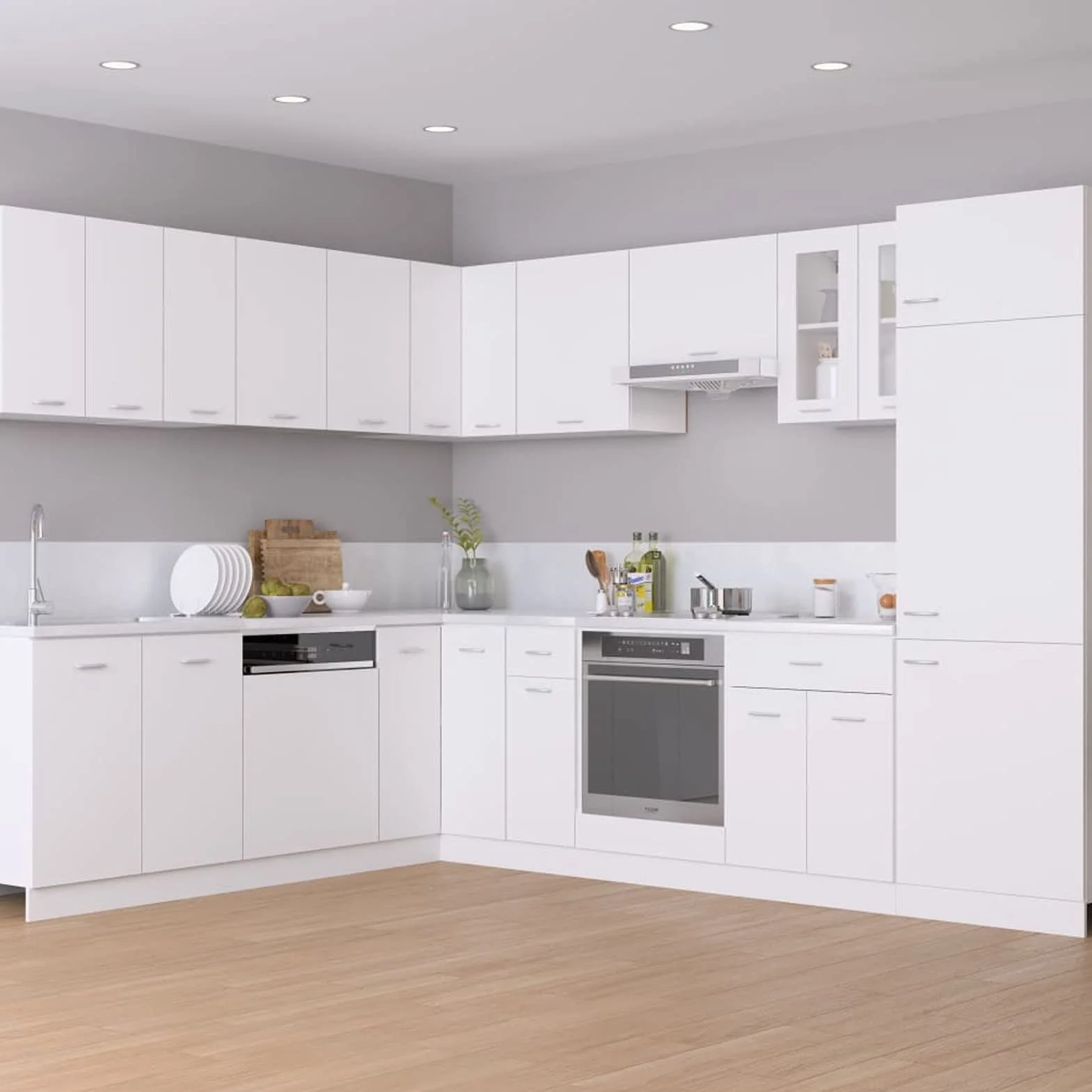 Armario Inferior de Fregadero, Mueble Cocina, Armario Despensero, Alacena de Cocina, Aglomerado Blanco 80x46x81,5 cm