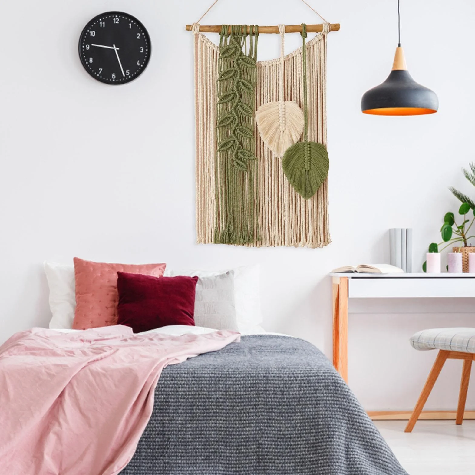 Decoración De Arte De Pared Bohemio: Tapiz De Macramé Hecho A Mano, Pancarta De Tapiz Tejido, Colgante De Pared Estilo Boho, Tapiz Hecho A Mano Único para Decoración del Hogar, 70x40x3cm