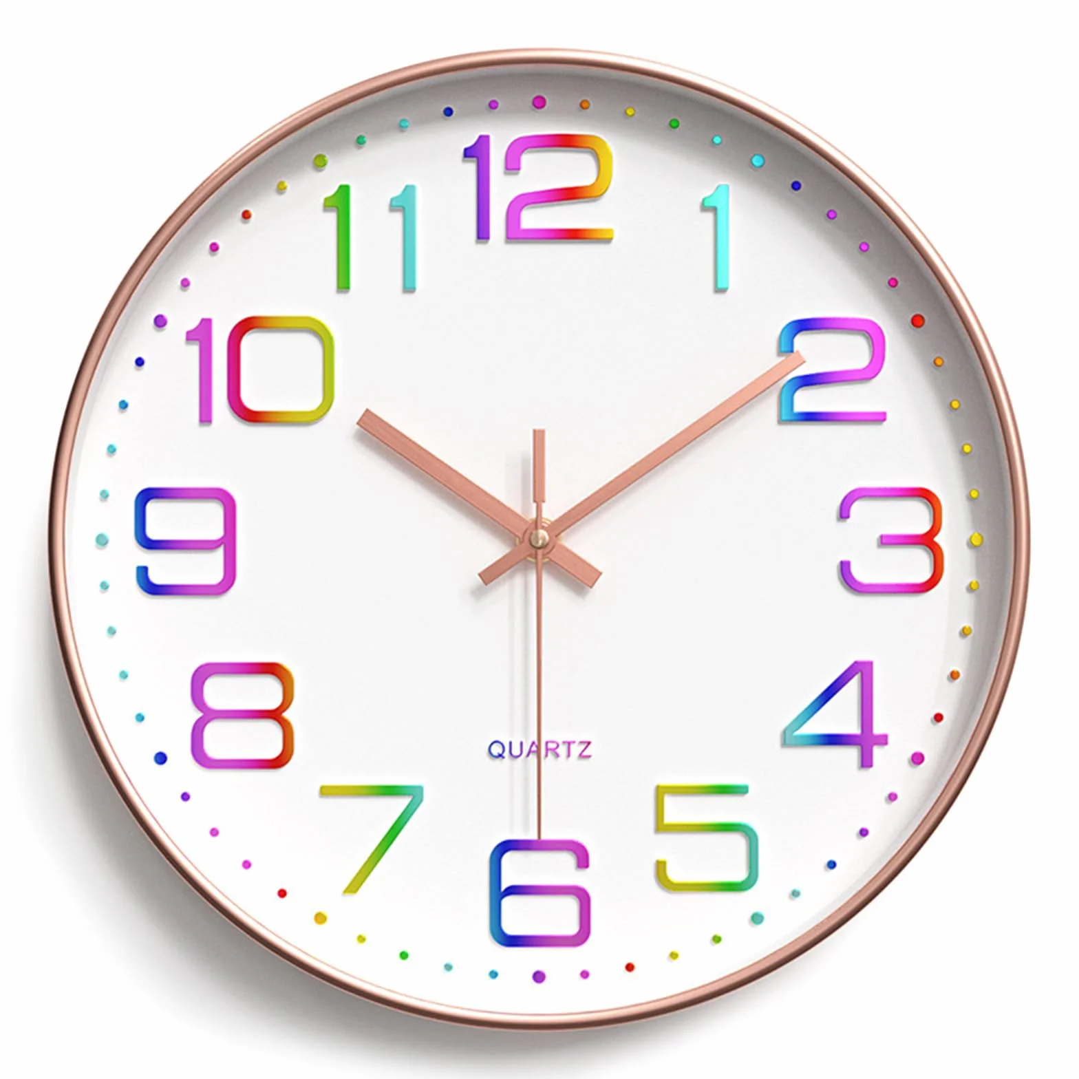 Reloj de Pared 30cm, Movimiento de Cuarzo Silencioso, Decorativo Redondo