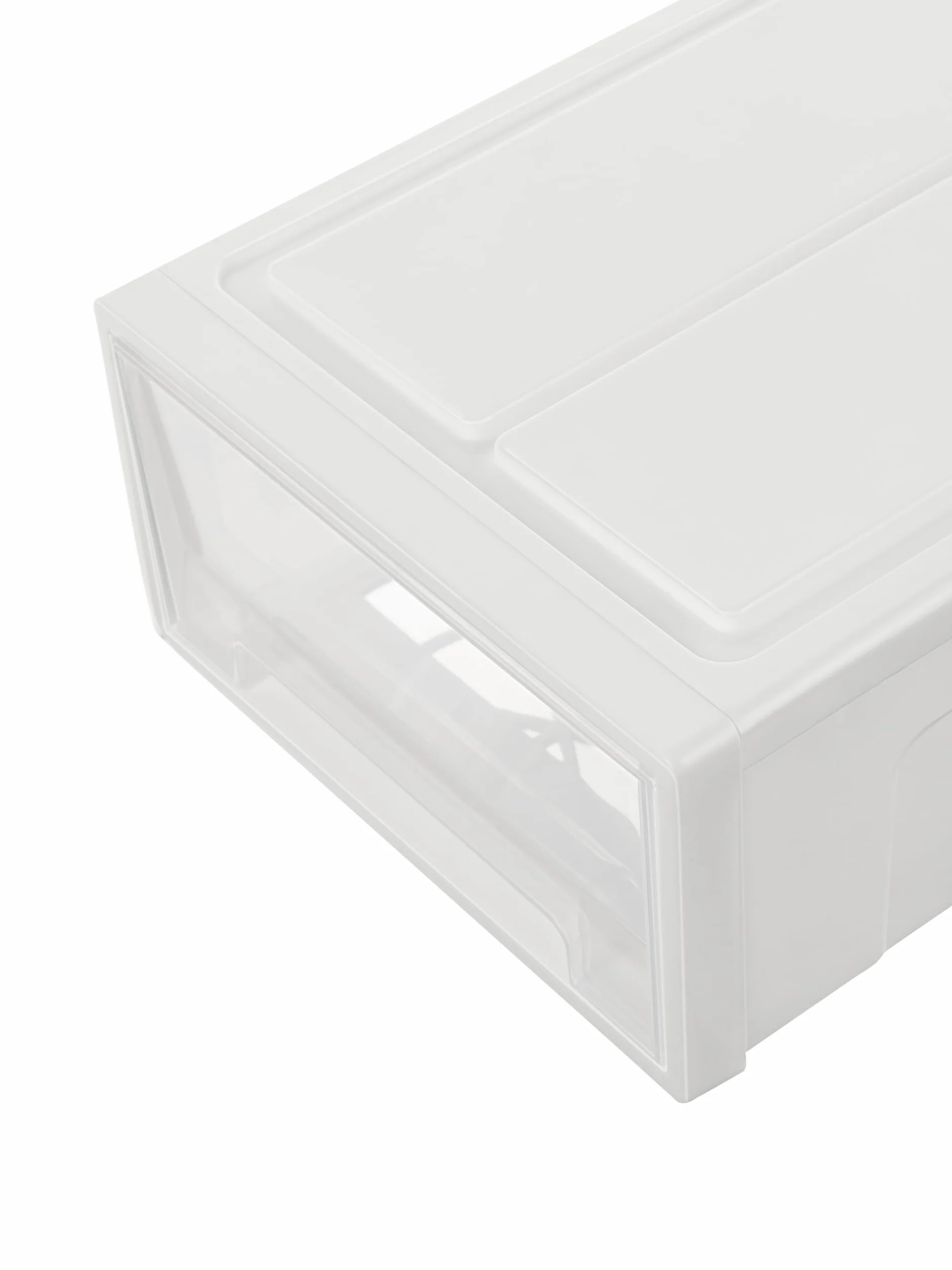 Cetomo 5L*3 Cajones de Almacenamiento de Plástico, Organizadores para Escritorio de Oficina, Caja de Almacenamiento, Torre Apilable para Cosméticos, Resistente, Blanco y Transparente, 5L-3 Unidades