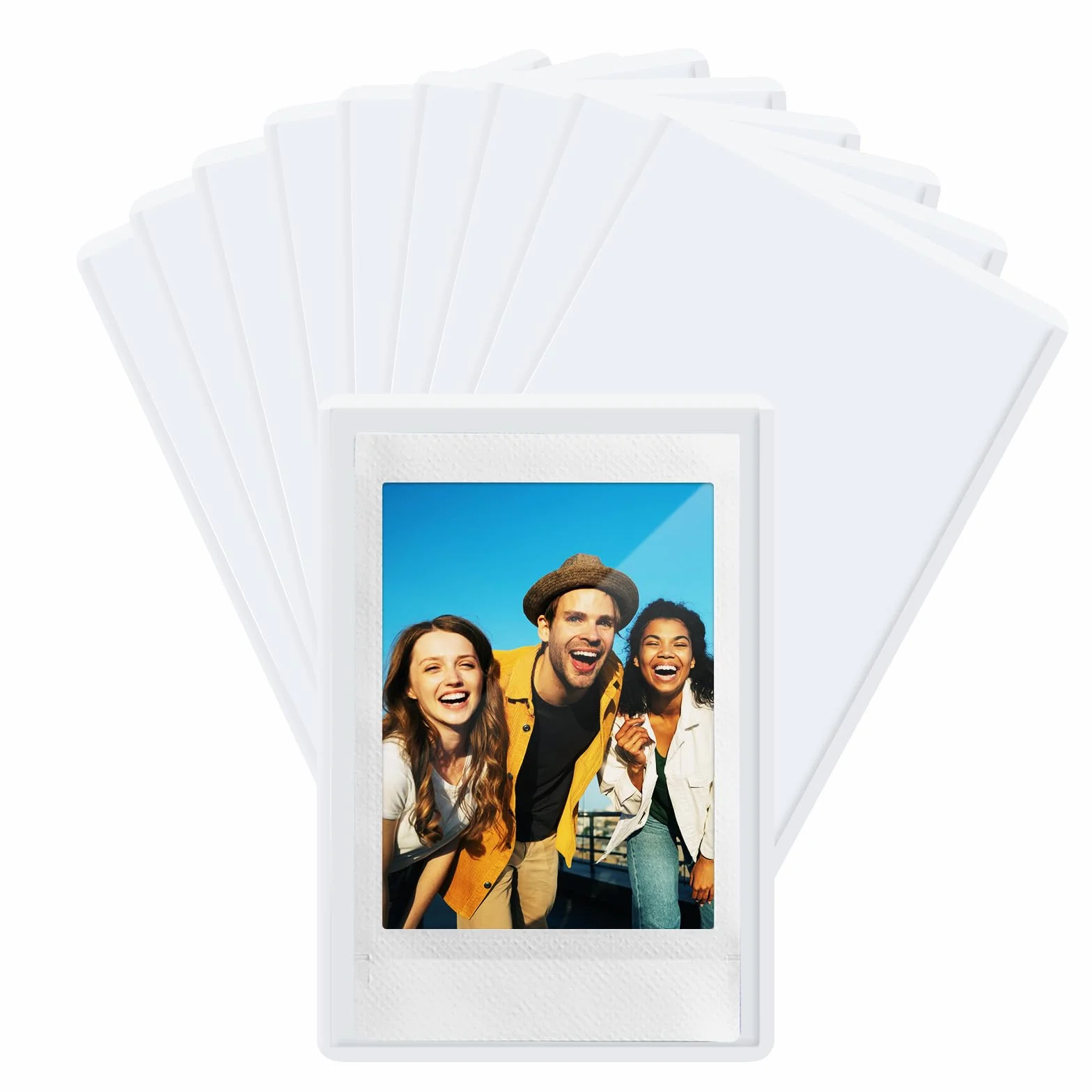 FRETONBA Foto Iman Nevera para Polaroid Instax Mini Papel Fotografico, 10 Piezas 9,5 x 6,5 cm Marcos de Fotos Magnéticos, Imanes Personalizados Nevera Para Foto, Postal, Blanco