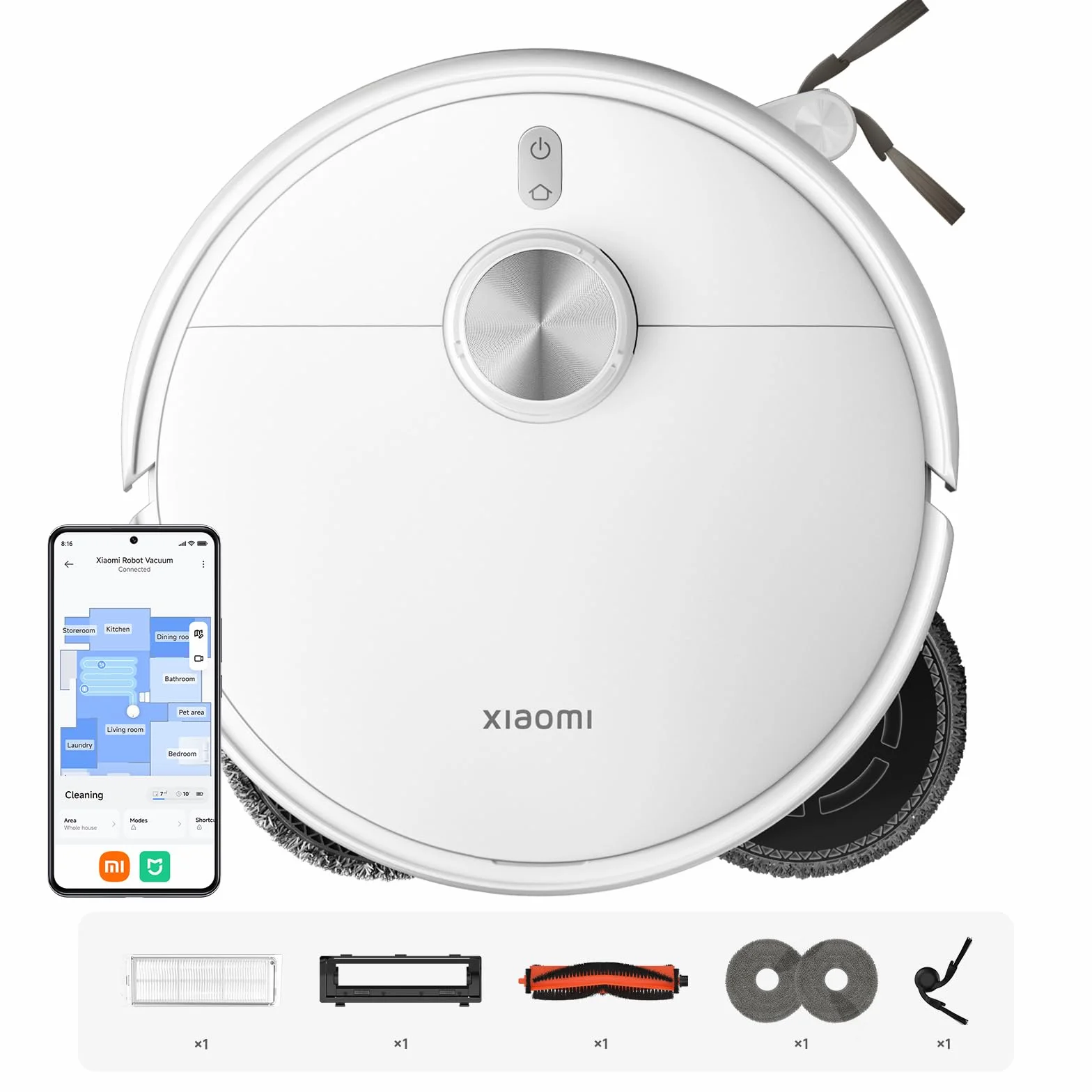 XIAOMI S40 Pro Robot Vacuum Cleaner 15000 Pa Suction Anti-tangle Brushes Auto-lift Mop App & Voice Control