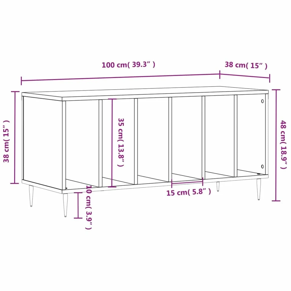 vidaXL Mueble para Discos Madera contrachapada Blanco 100x38x48 cm