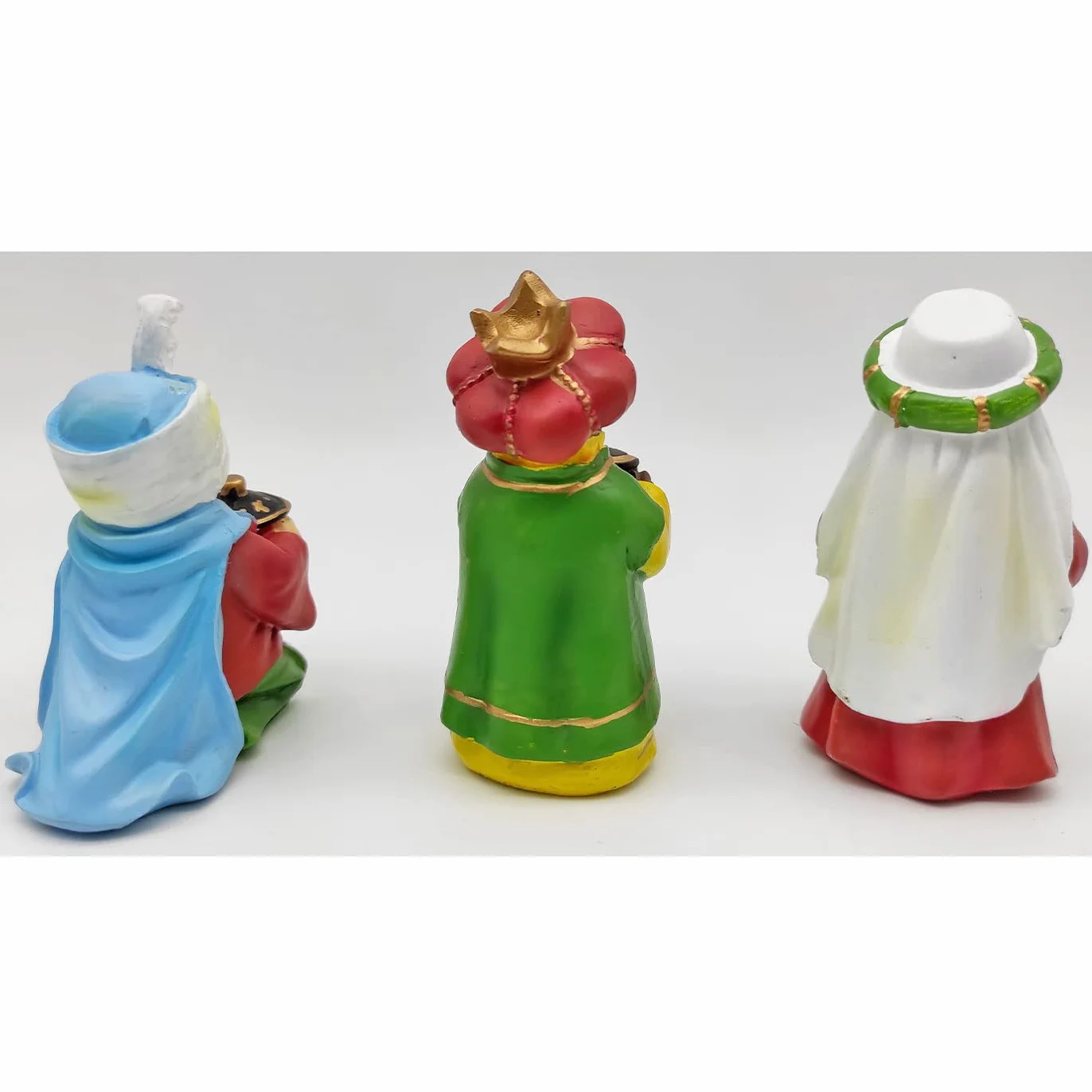 AC - Figuras 3 Reyes Magos Naïf para belén navideño, marmolina, Figuras Decorativas para Nacimiento, Pesebre, Navidad, Adorno Tradicional, 9 cm