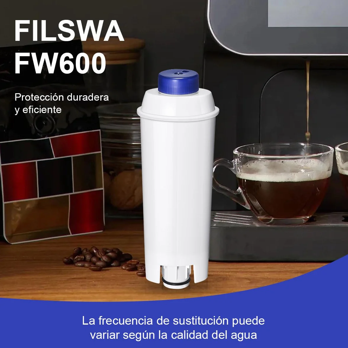 Filswa Filtro Para Cafeteras Delonghi ECAM Dinamica Cappuccino System Magnifica ETAM Autentica Esam