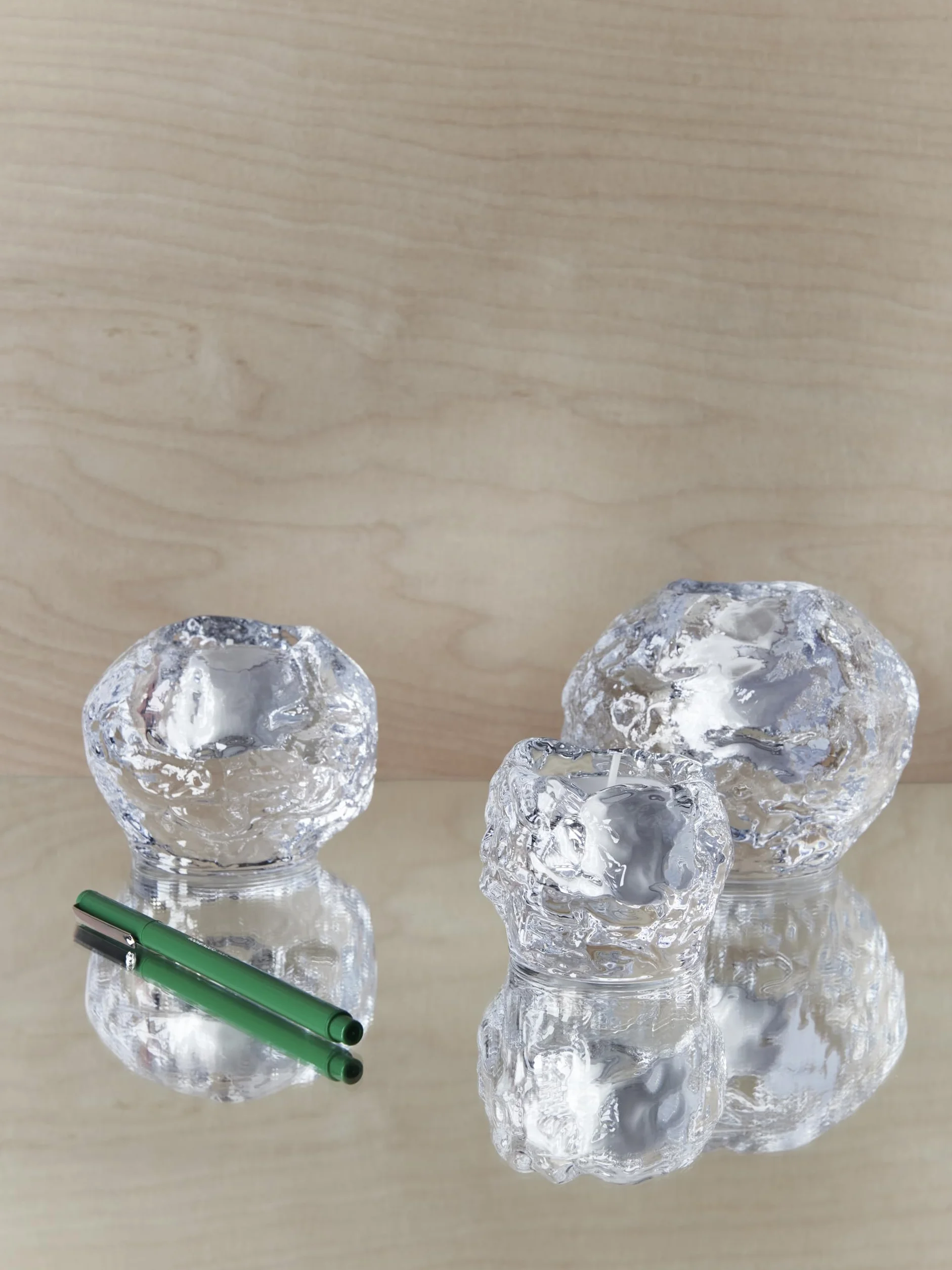 Kosta Boda Snowball Votive, Juego de 3, Transparente, S: 6 cm, m: 7 cm, L: 8,9 cm