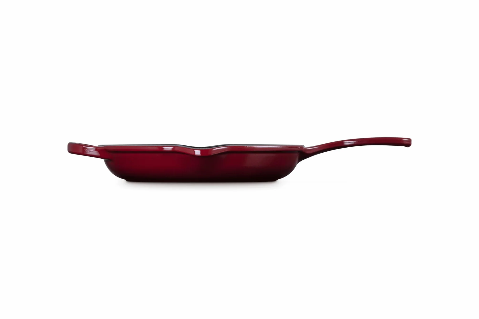 Le Creuset Signature 20182239490422 Sartén de hierro fundido esmaltado con mango auxiliar y dos labios de vertido, 23 cm, granate