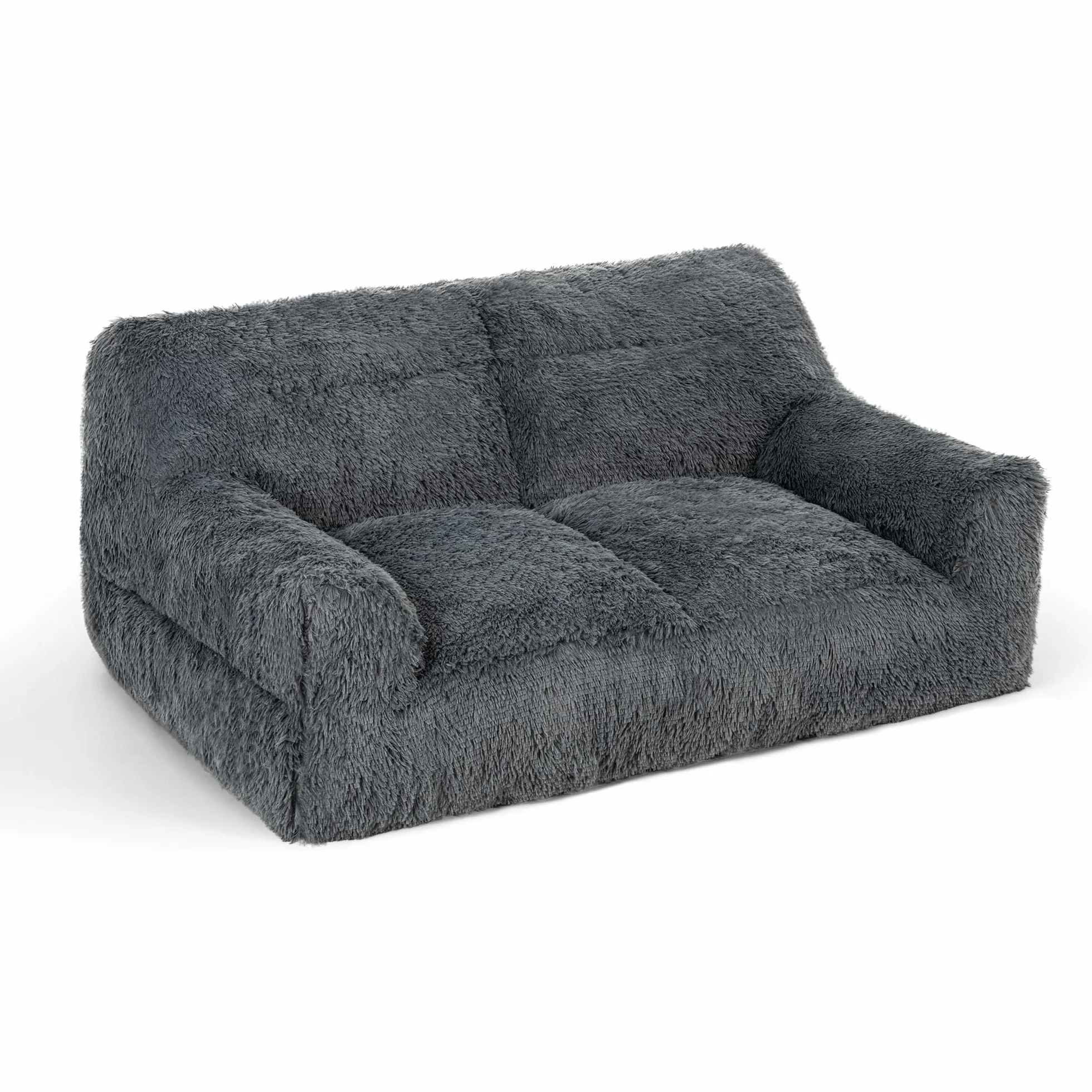 Pamapic Puff Salon, Sillon Puff con Relleno Incluido,Sofás de Dos Plazas, Sillas de Salon Ergonomicas, Bean Bag Interior para Sala de Estar, Dormitorio, Sala de Juegos, Gris