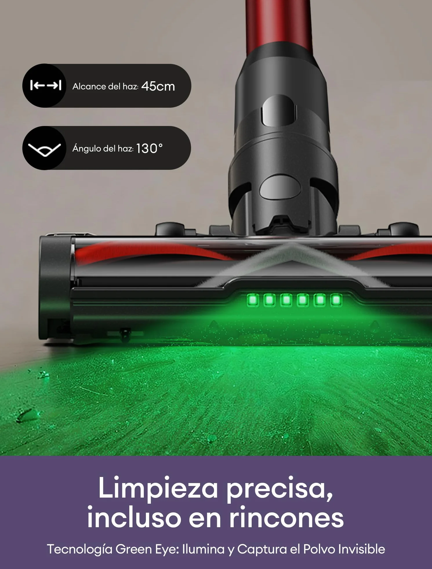 Ultenic U18Pro Aspiradora sin Cable 55Kpa/80Mins Sistema Multiciclón Display Tiempo Restante Limpieza sin Agacharse Anti-enredos Pelo Mascotas Alfombras
