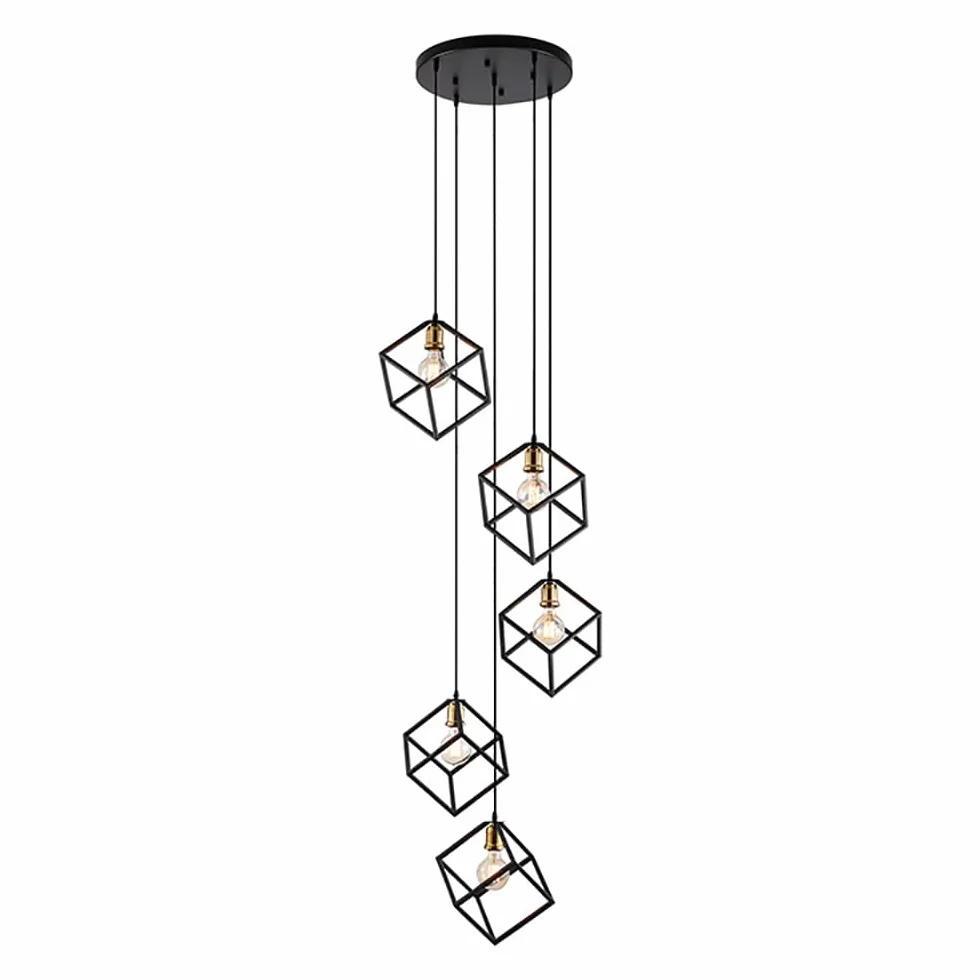 luces larga colgantes luz de techo Colgante Luz Lighting Modernas Sala Casa Dúplex Lámpara Creativa Apartamento Escaleras Lámparas Iluminación Decorativas Villa E27 LED,5 Lights