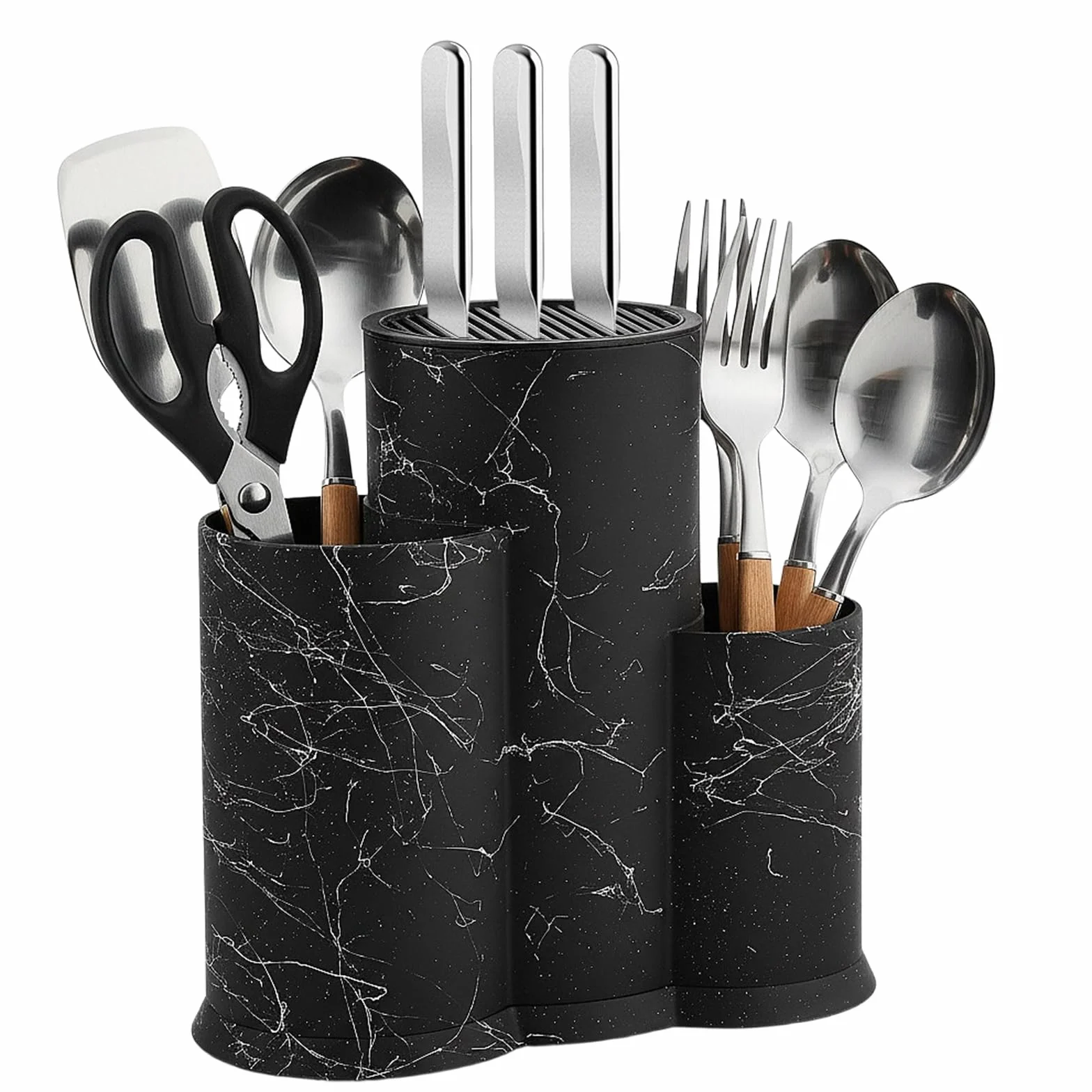 Soporte cuchillos cocina Universal con orificios de drenaje, Multiusos Almacena cubiertos tenedores cucharas