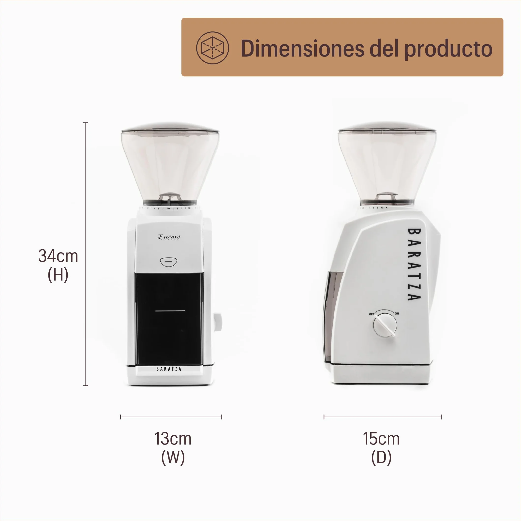 Baratza - Encore 230V Molinillo Eléctrico de Café en Grano - Coffee Grinder con 40 Ajustes, Negro