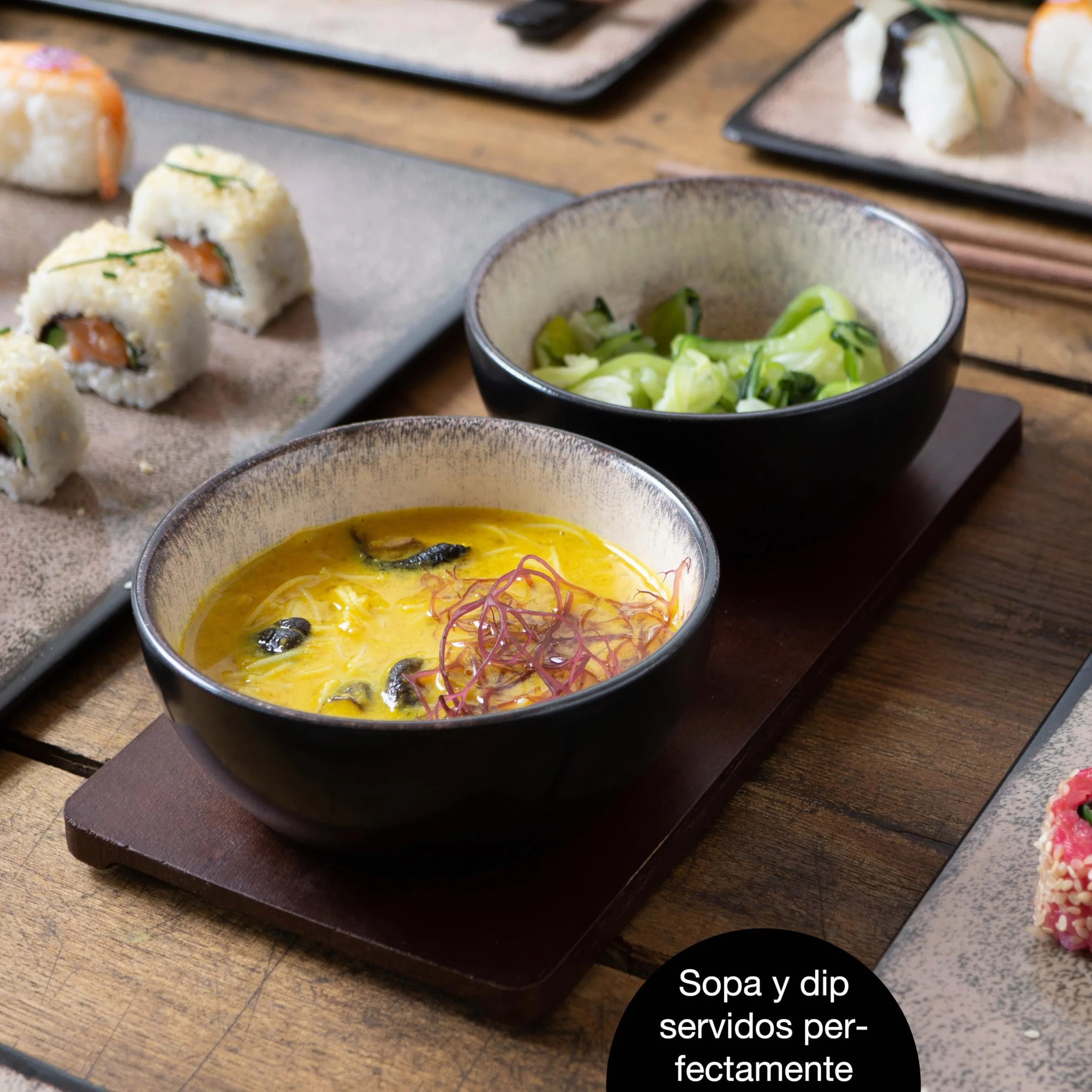 Moritz & Moritz Vajilla Sushi - Platos Sushi Ceramica - Plates Set 29 Piezas para 4 Personas - Plato Sushi con Palillos Soporte de Palillos Cuencos para Wasabi